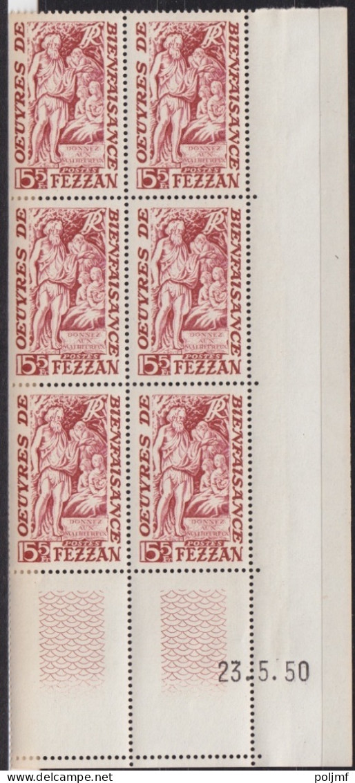 2 Blocs De 6 Coins Datés Des N° 54 Et 55 "La Charité Et La Mère Et Son Enfant", ** - Unused Stamps