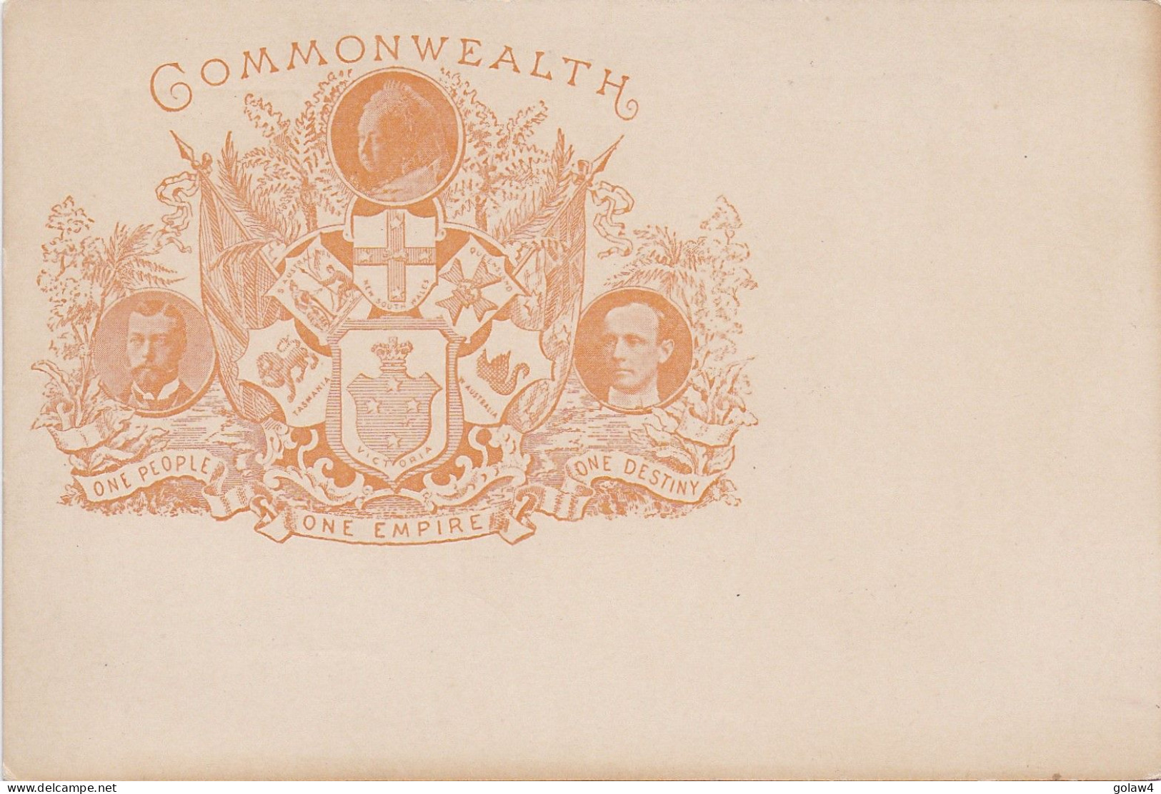 35509# VICTORIA COMMONWEALTH ONE PEOPLE EMPIRE DESTINY CARTE POSTALE ENTIER POSTAL POST CARD GANZSACHE STATIONERY - Covers & Documents