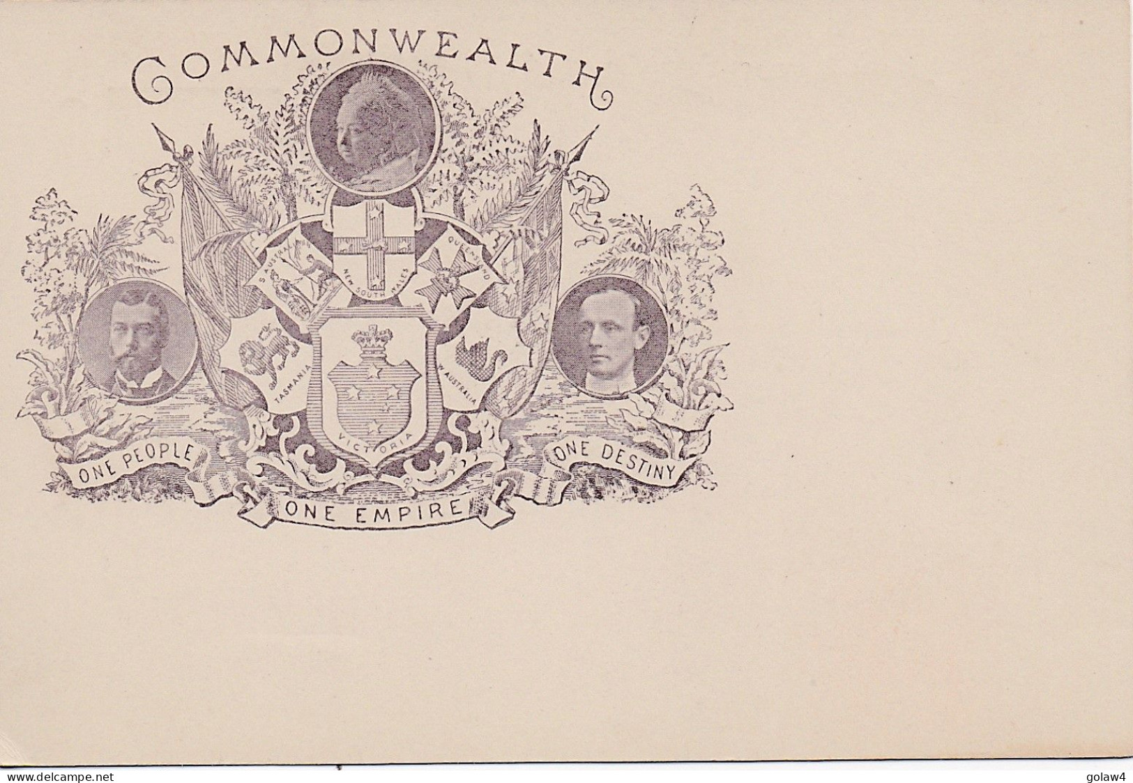 35510# VICTORIA COMMONWEALTH ONE PEOPLE EMPIRE DESTINY CARTE POSTALE ENTIER POSTAL POST CARD GANZSACHE STATIONERY - Brieven En Documenten