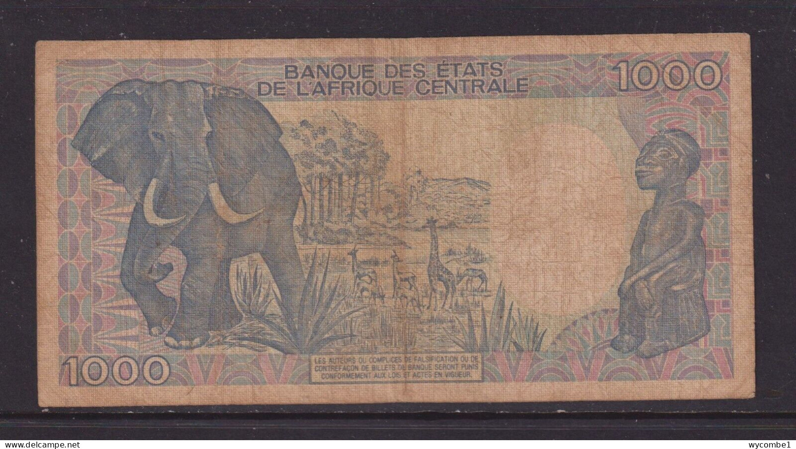 CENTRAL AFRICAN REPUBLIC - 1988 1000 Francs Circulated Note - Centrafricaine (République)