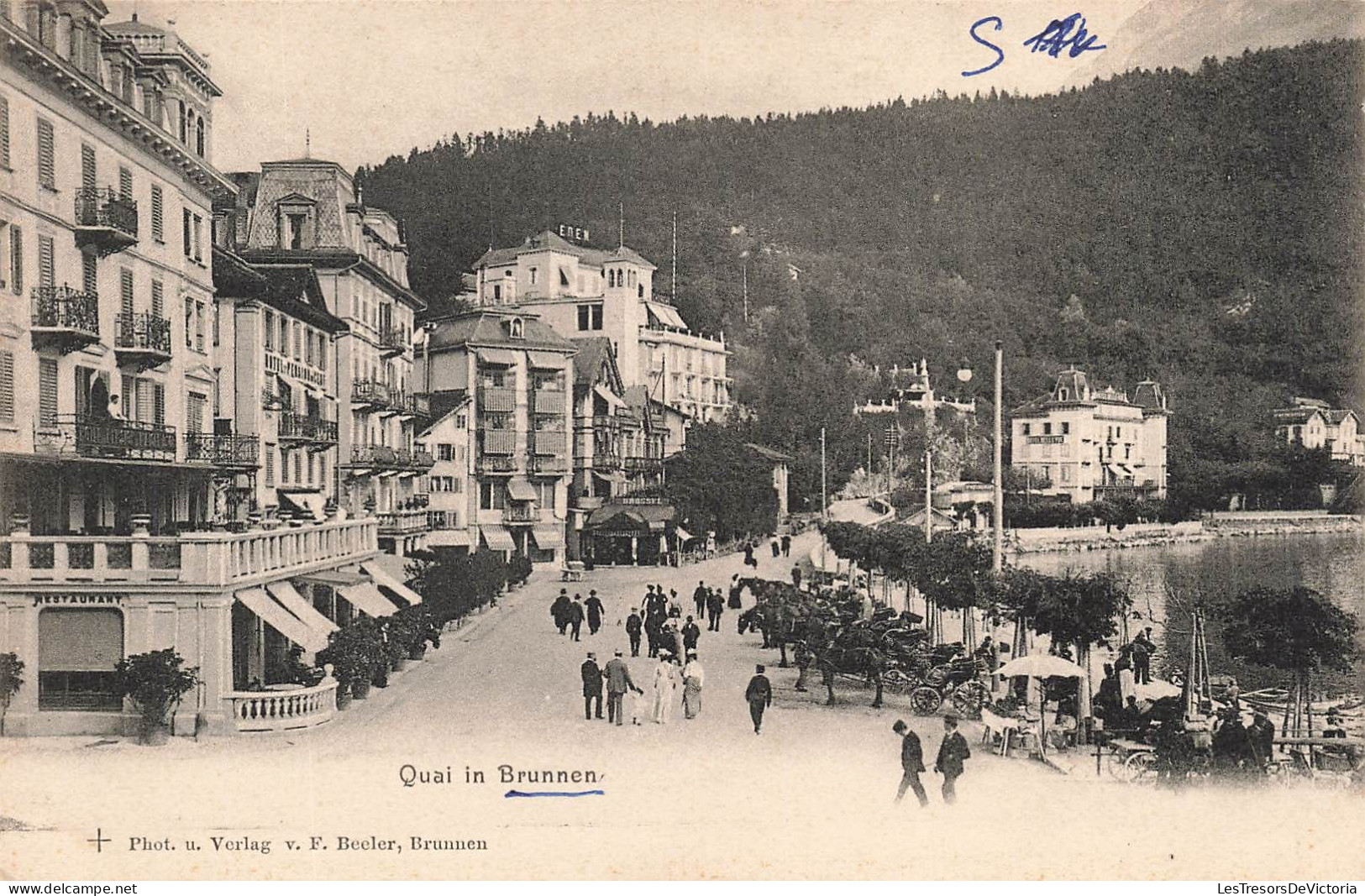 SUISSE -  Quai In Brunnen - Animé - Dos Non Divisé - Carte Postale Ancienne - Ingenbohl