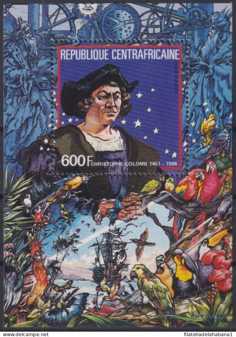 F-EX47468 CENTRAL AFRICA MNH 1985 ONLY 11.000 DISCOVERY COLUMBUS SHIP EXPLORER - Christoffel Columbus