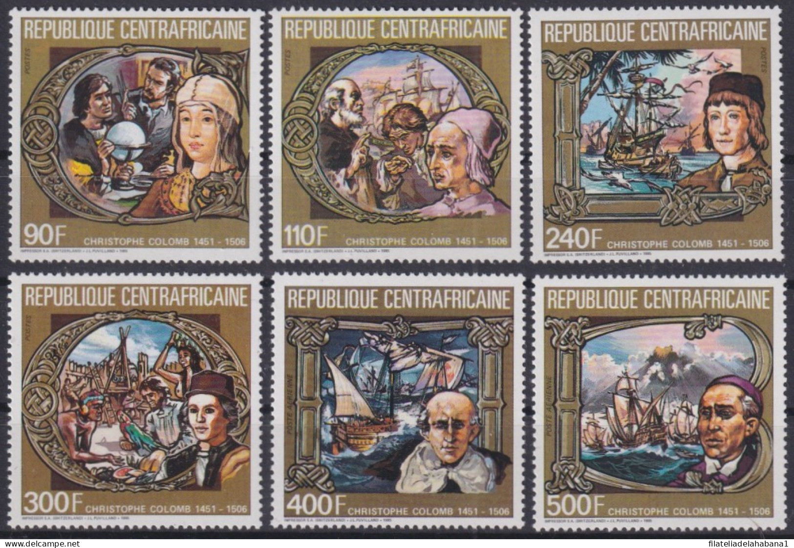 F-EX47469 CENTRAL AFRICA MNH 1985 ONLY 20.000 DISCOVERY COLUMBUS SHIP EXPLORER.  - Cristóbal Colón