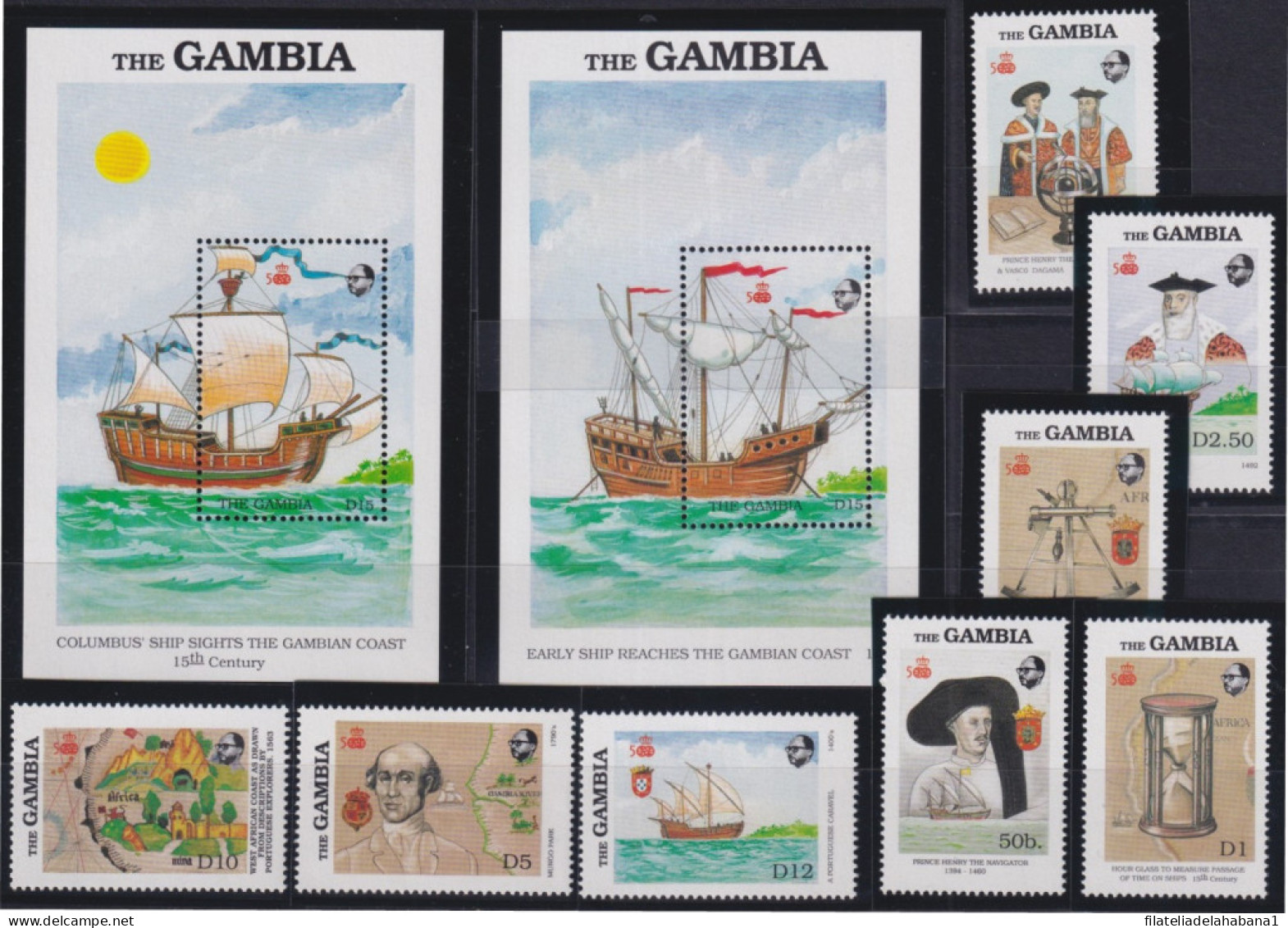 F-EX47486 GAMBIA MNH 1987 DISCOVERY COLON COLUMBUS VASCO DE GAMA SHIP.  - Christoph Kolumbus