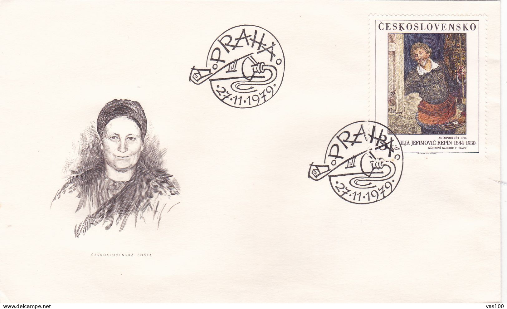 THE PAINTING 1979 COVERS  5  FDC  CIRCULATED  Tchécoslovaquie - Storia Postale