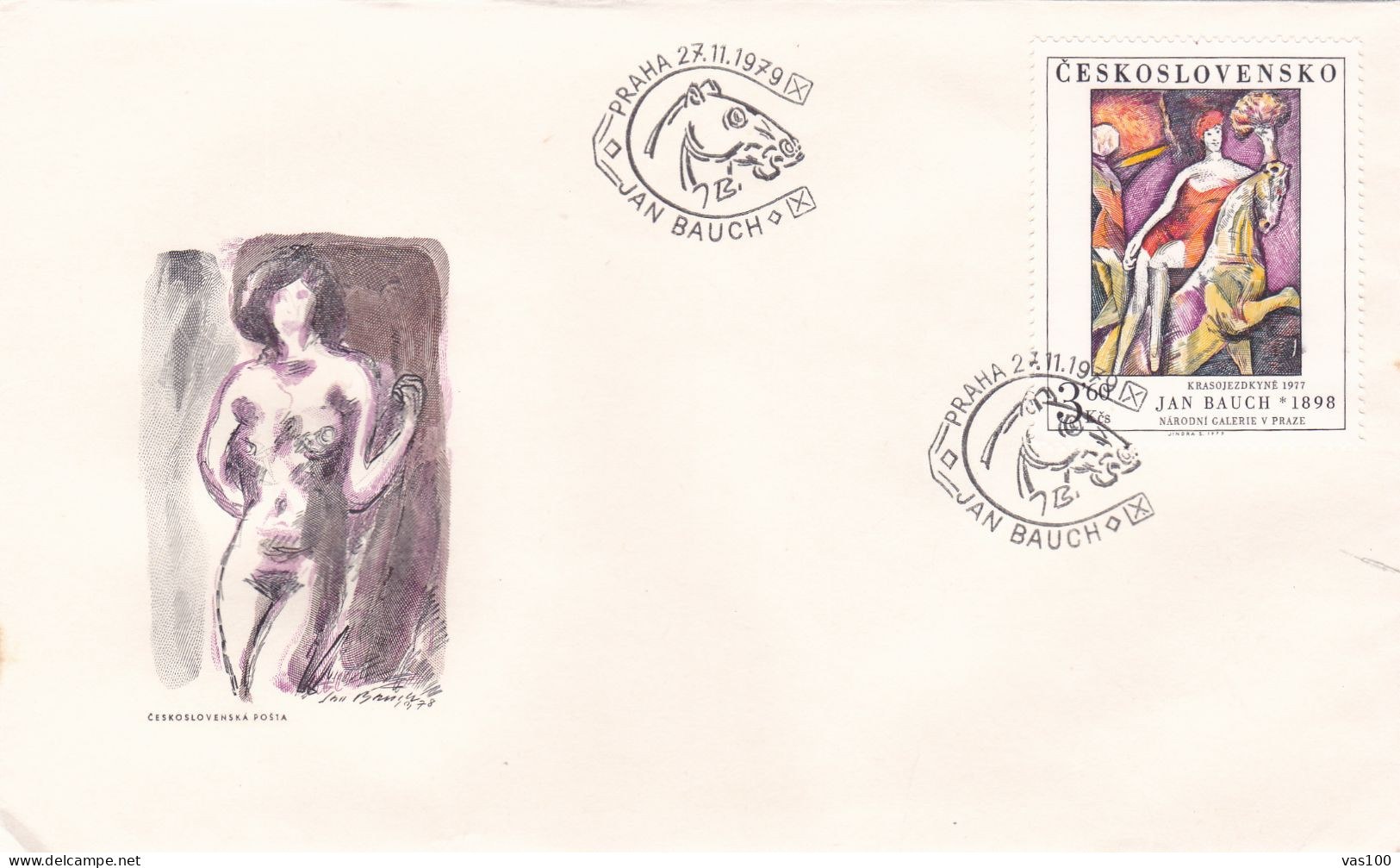 THE PAINTING 1979 COVERS  5  FDC  CIRCULATED  Tchécoslovaquie - Briefe U. Dokumente