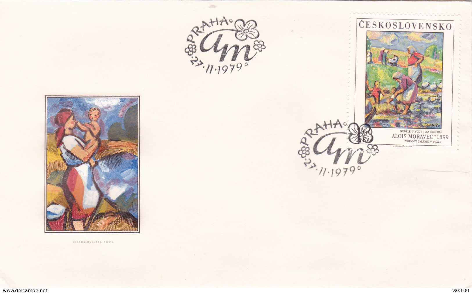 THE PAINTING 1979 COVERS  5  FDC  CIRCULATED  Tchécoslovaquie - Cartas & Documentos