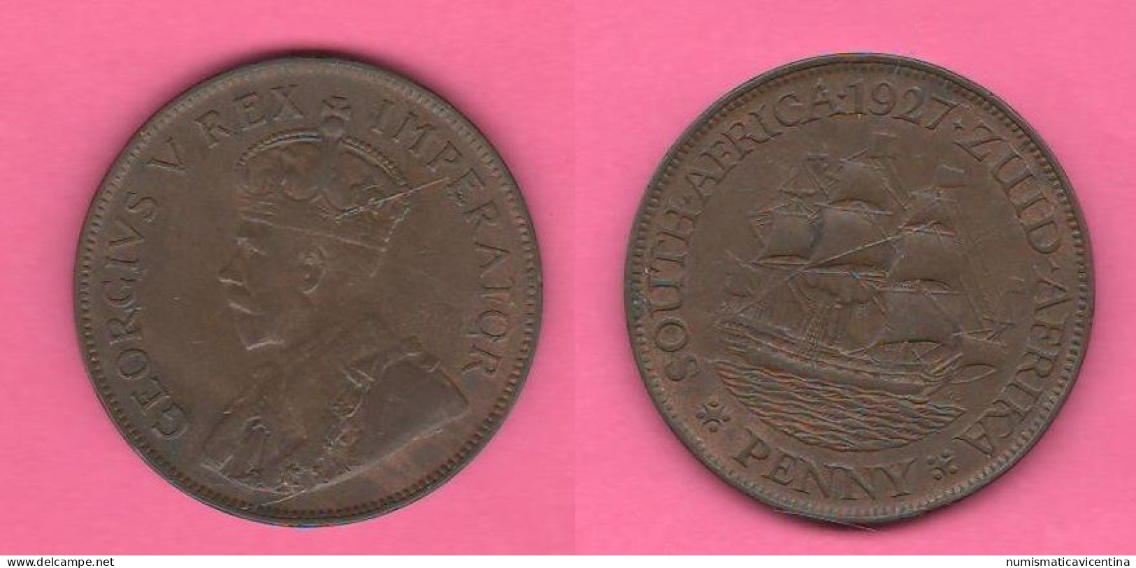 Sud Africa 1 Penny 1927 South Africa Bronze Coin King Georgius V° - South Africa