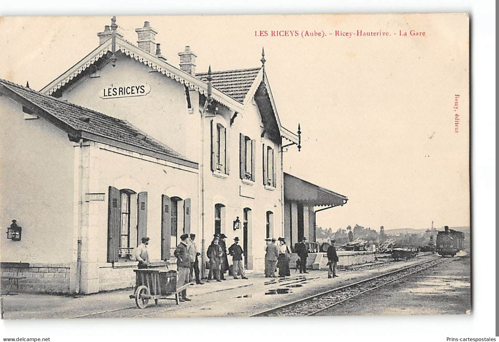 CPA 10 Les Riceys La Gare Et Le Train Tramway - Les Riceys