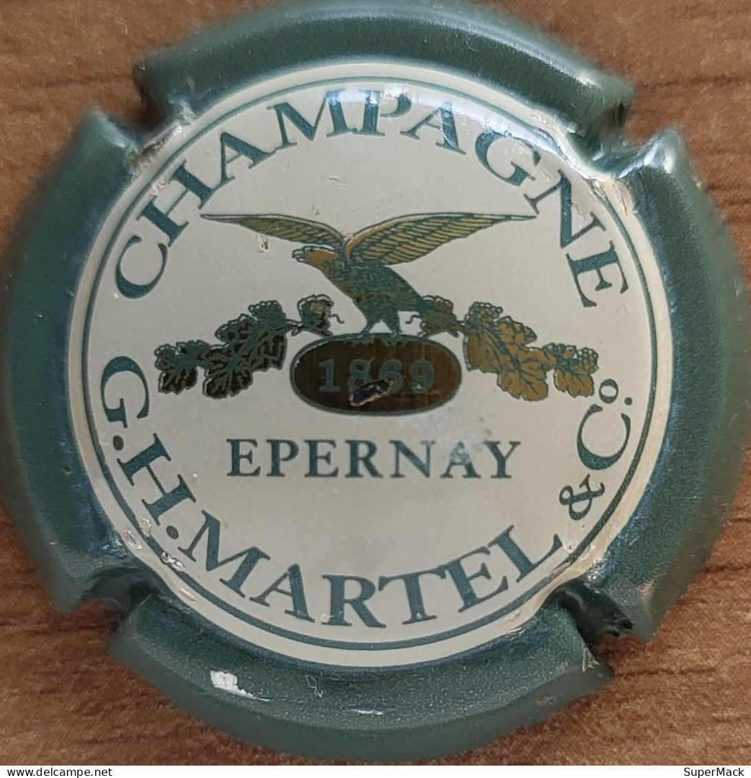 Capsule Champagne G.H.MARTEL Bord Vert-olive, Petite Date N°16a ** RARE ** - Martel GH