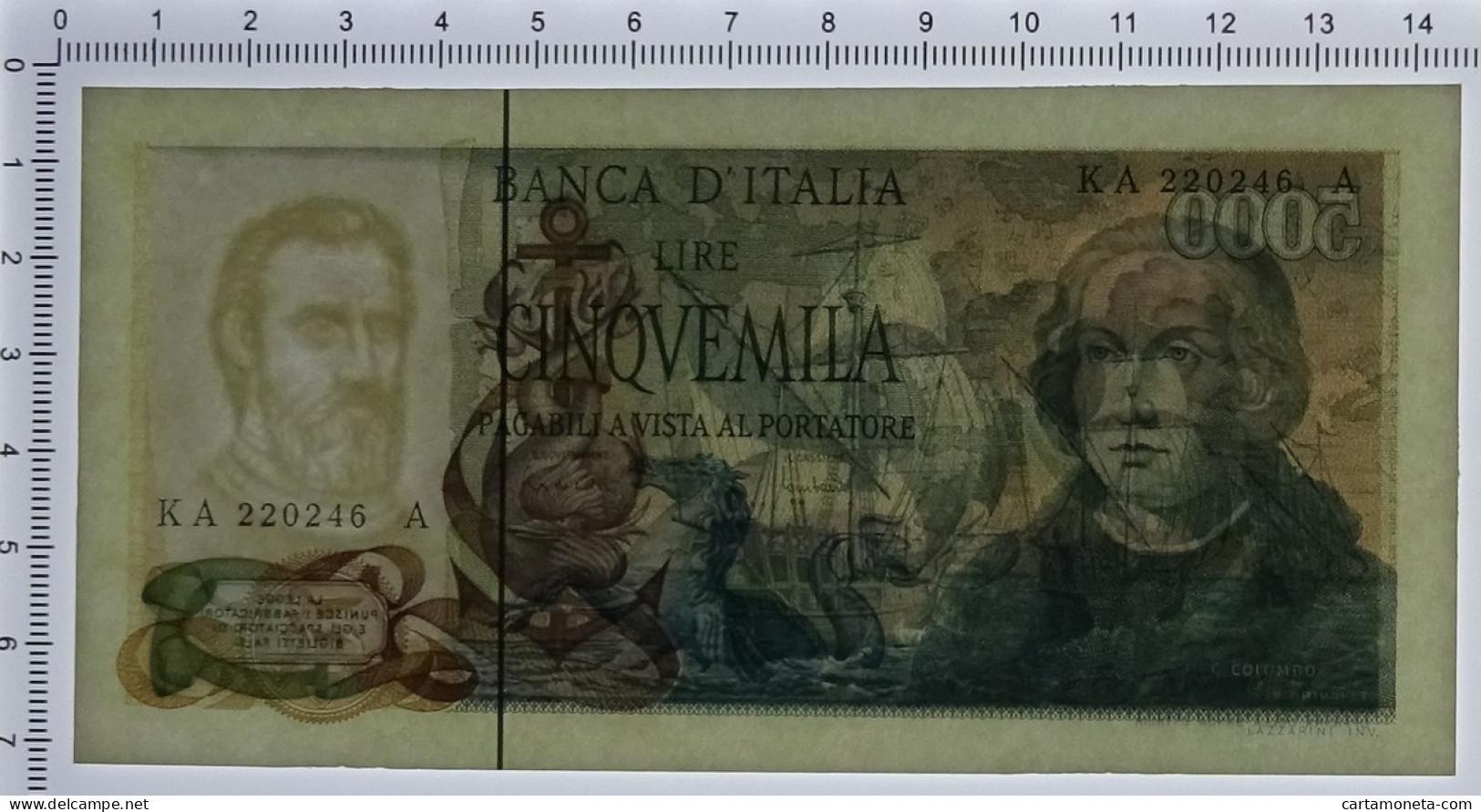 5000 LIRE CRISTOFORO COLOMBO II TIPO 20/05/1971 QFDS - Other & Unclassified