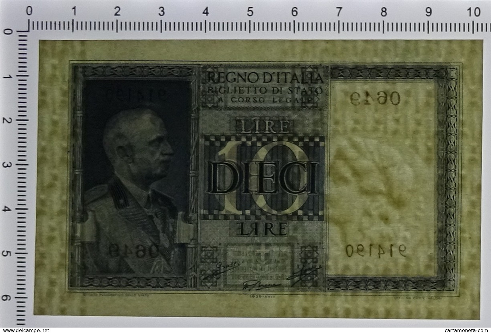 10 LIRE BIGLIETTO DI STATO VITTORIO EMANUELE III FASCIO 1939 XVIII SUP+ - Andere