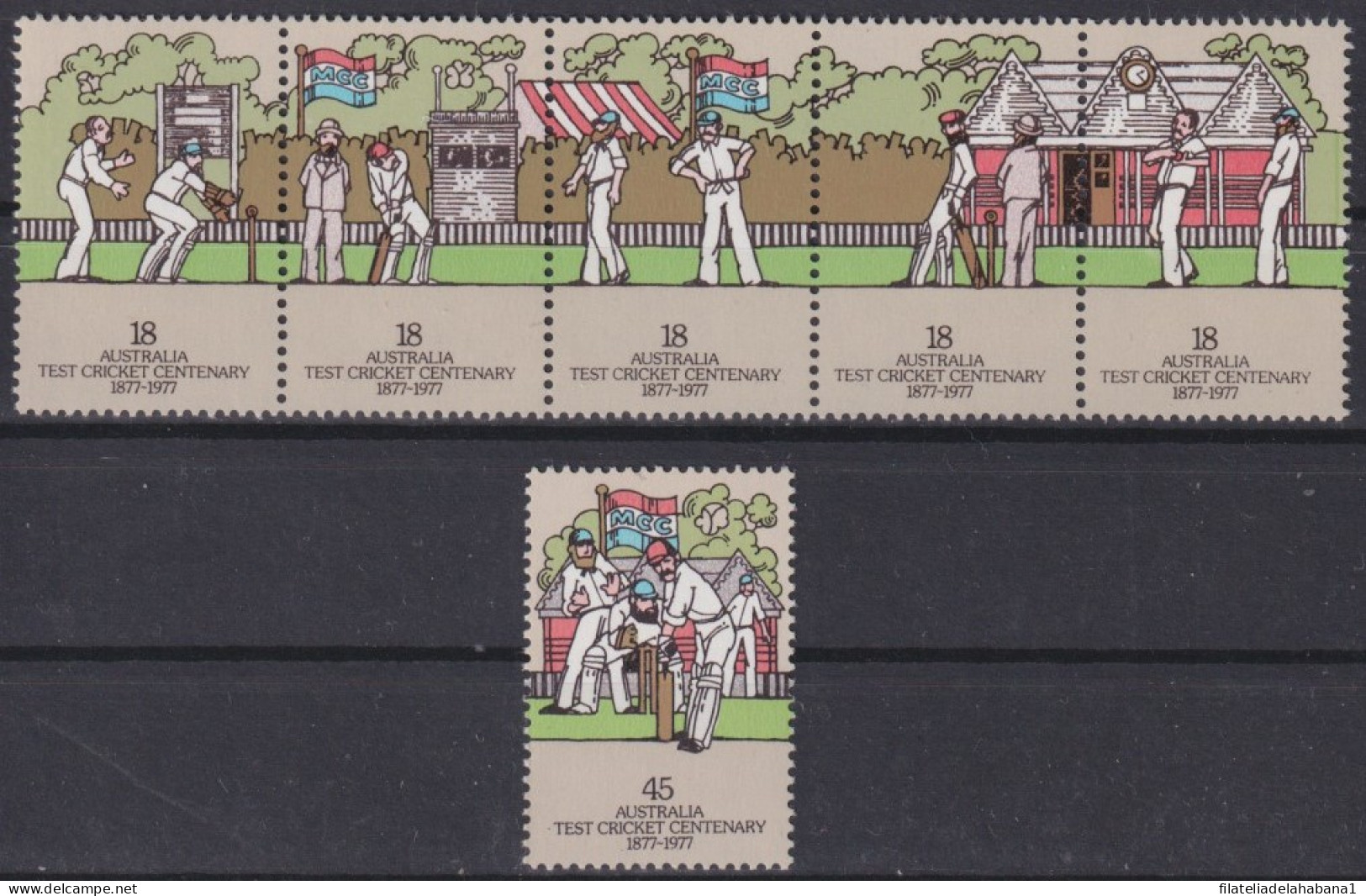 F-EX47520 AUSTRALIA MNH 1977 TEST CRICKET CENTENARY.  - Cricket