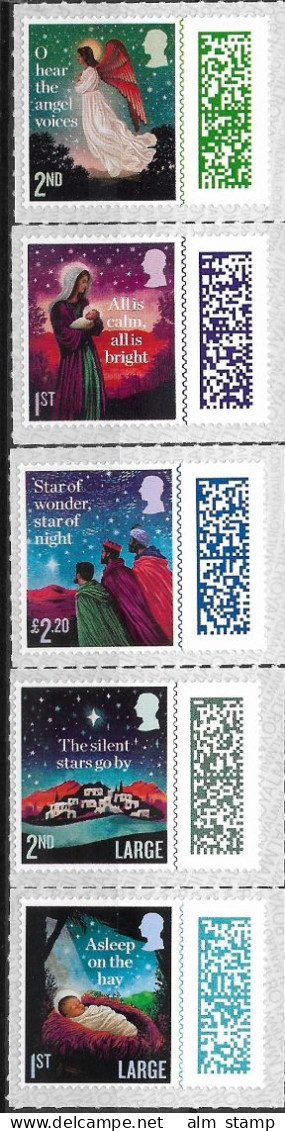 2023 Großbritannien Mi.  5337-41**MNH    Weihnachten: Weihnachtslieder - Unused Stamps