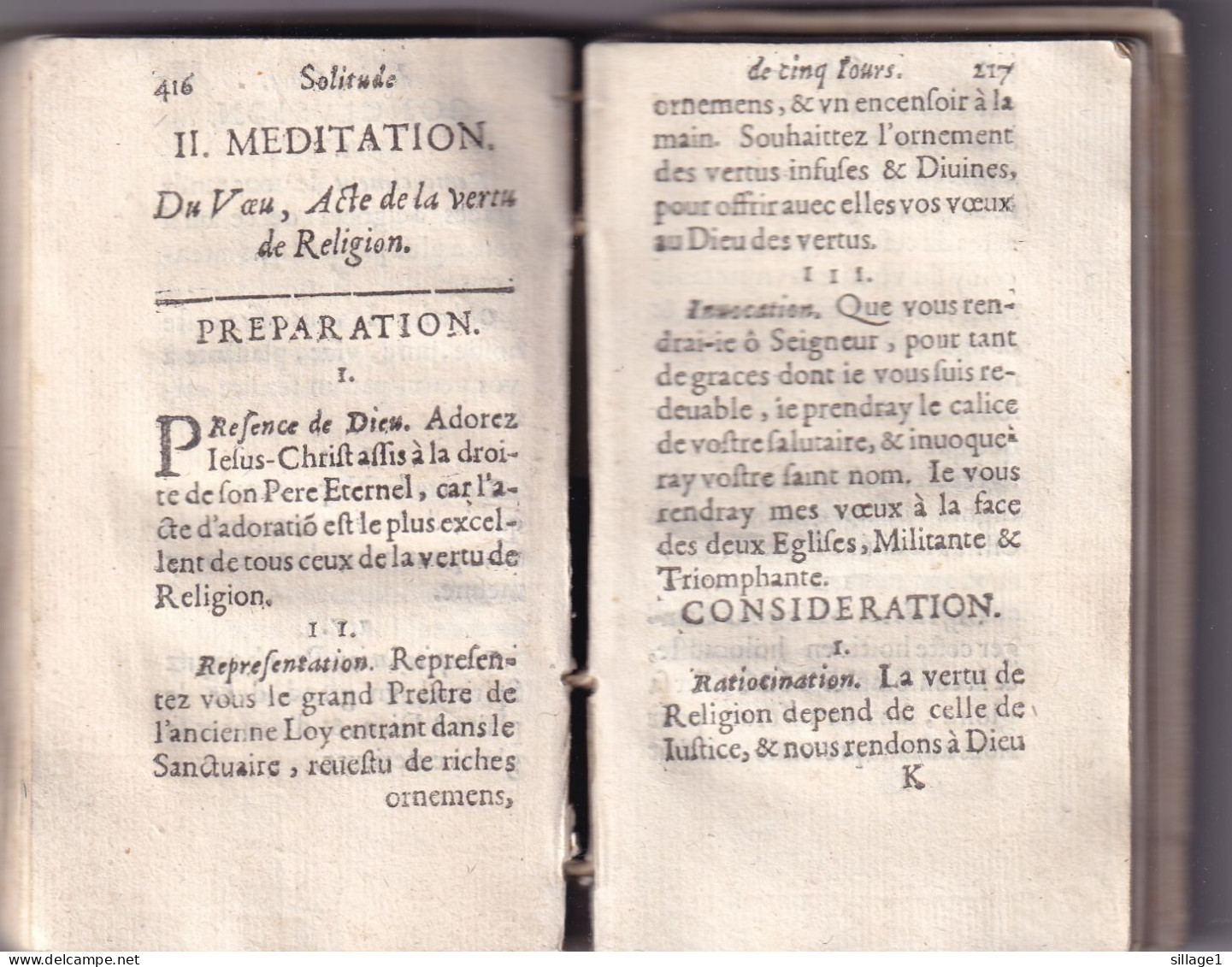 Belley (01) DEUX SOLITUDES SPIRITUELLES L'une De Dix Jours L'autre De Cinq Jours Par Messire Camus Evêque De BELLEY - Before 18th Century