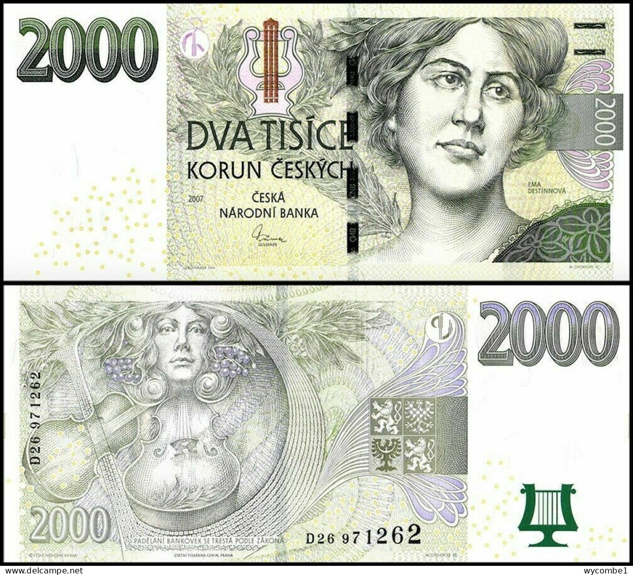 CZECH REPUBLIC - 2007 2000 Korun UNC Banknote - República Checa