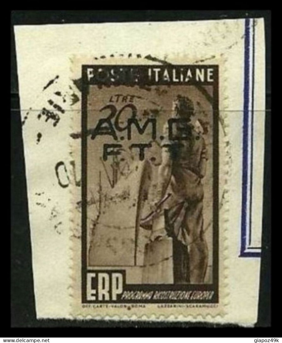 ● ITALIA ● TRIESTE AMG FTT 1949 ֍ E.R.P. ֍ N.  45 Usato Su Frammento ● Cat. 18,00 € ● Lotto N. 199 ● - Oblitérés