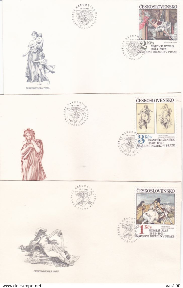 THE PAINTING 1983 COVERS 5  FDC CIRCULATED Tchécoslovaquie - Brieven En Documenten