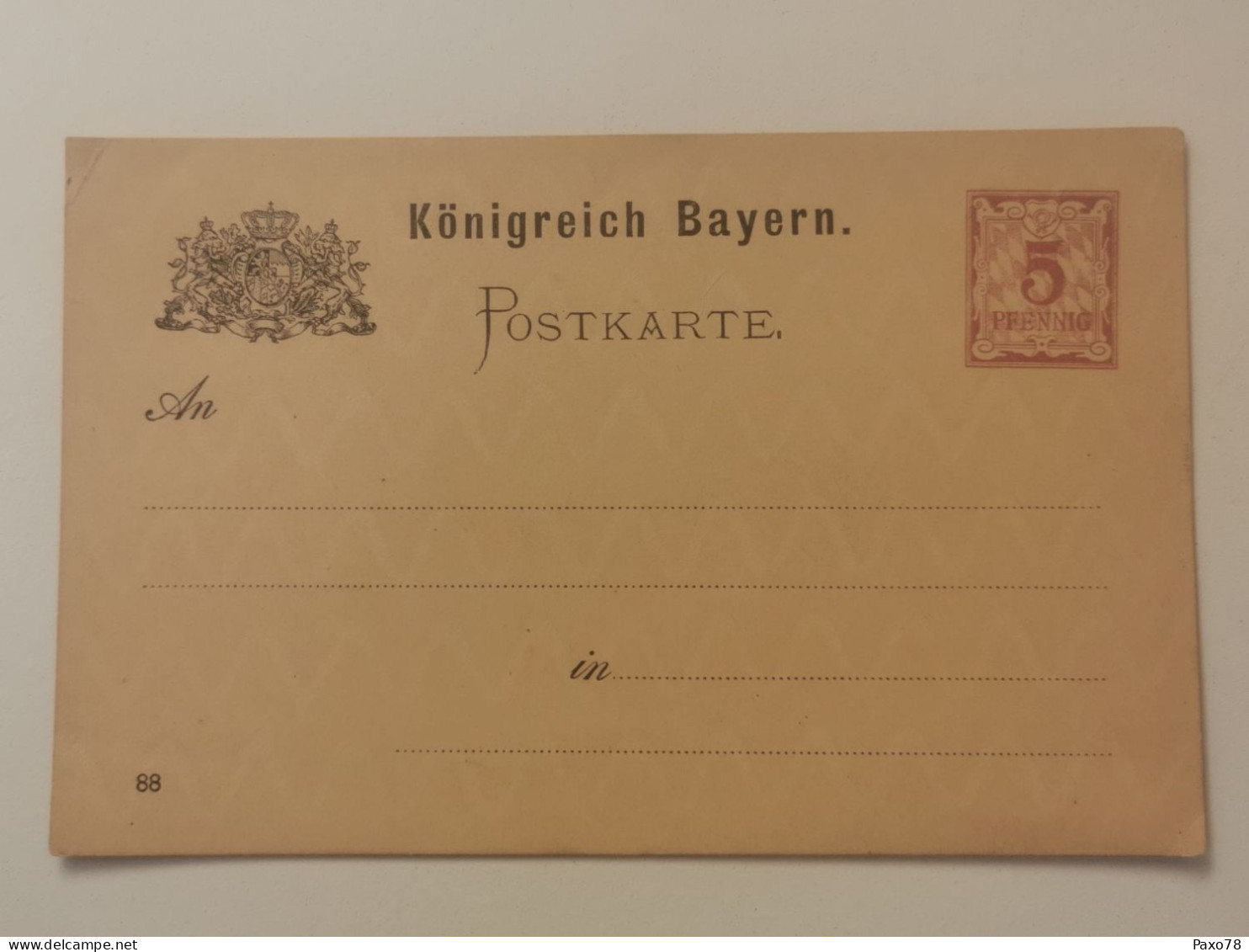 Postkarte, 5 Pfennig Rouge, Vierge - Briefkaarten