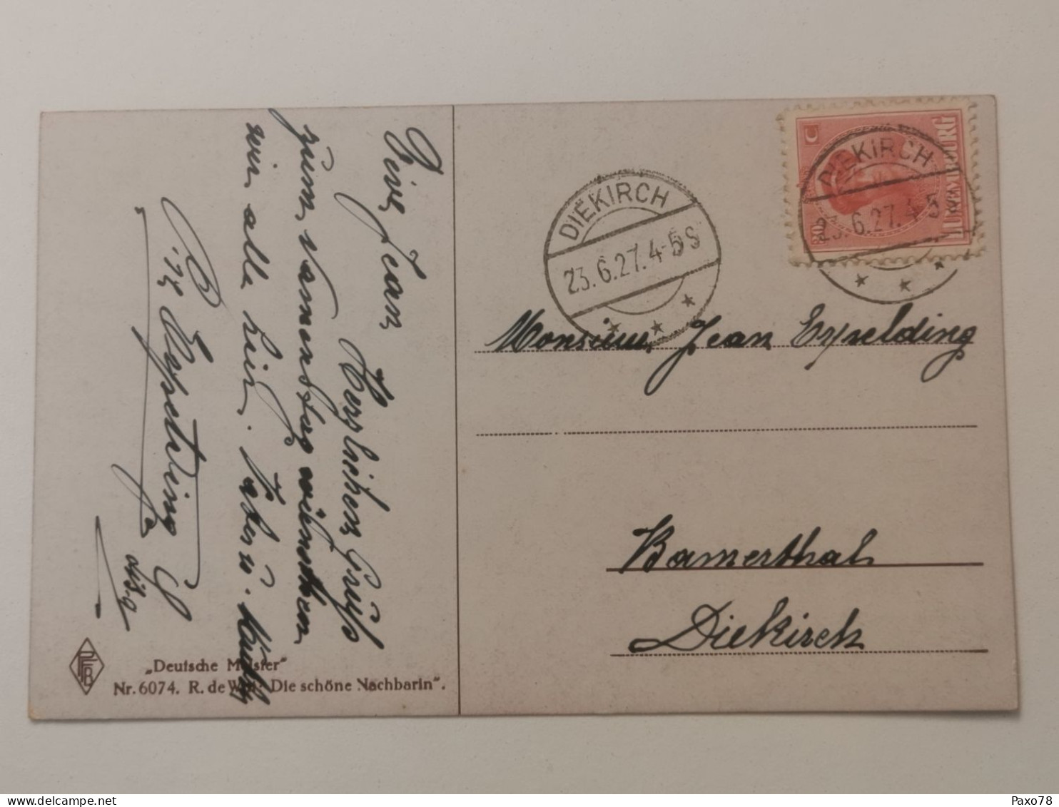Postkarte, Oblitéré Diekirch 1927 - Postwaardestukken