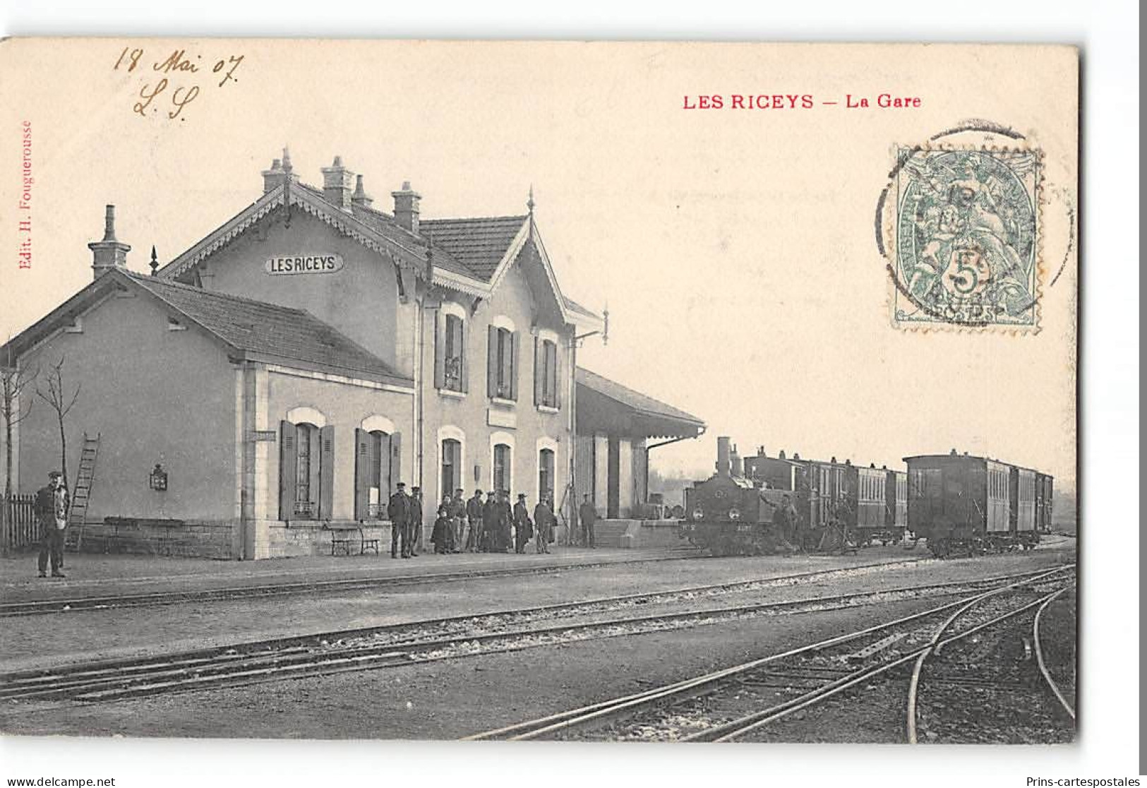 CPA 10 Les Riceys La Gare Et Le Train Tramway - Les Riceys