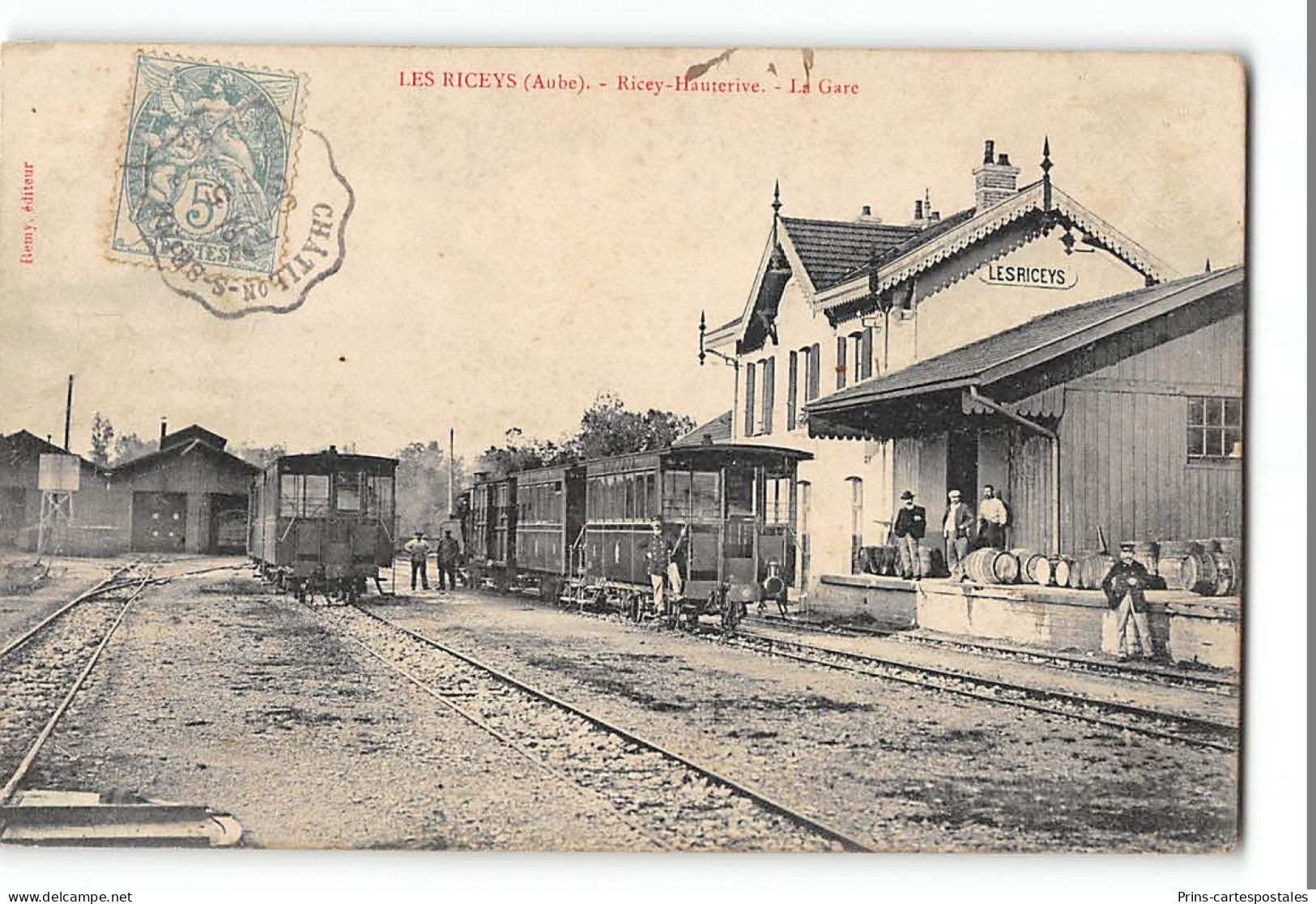 CPA 10 Les Riceys La Gare Et Le Train Tramway - Les Riceys