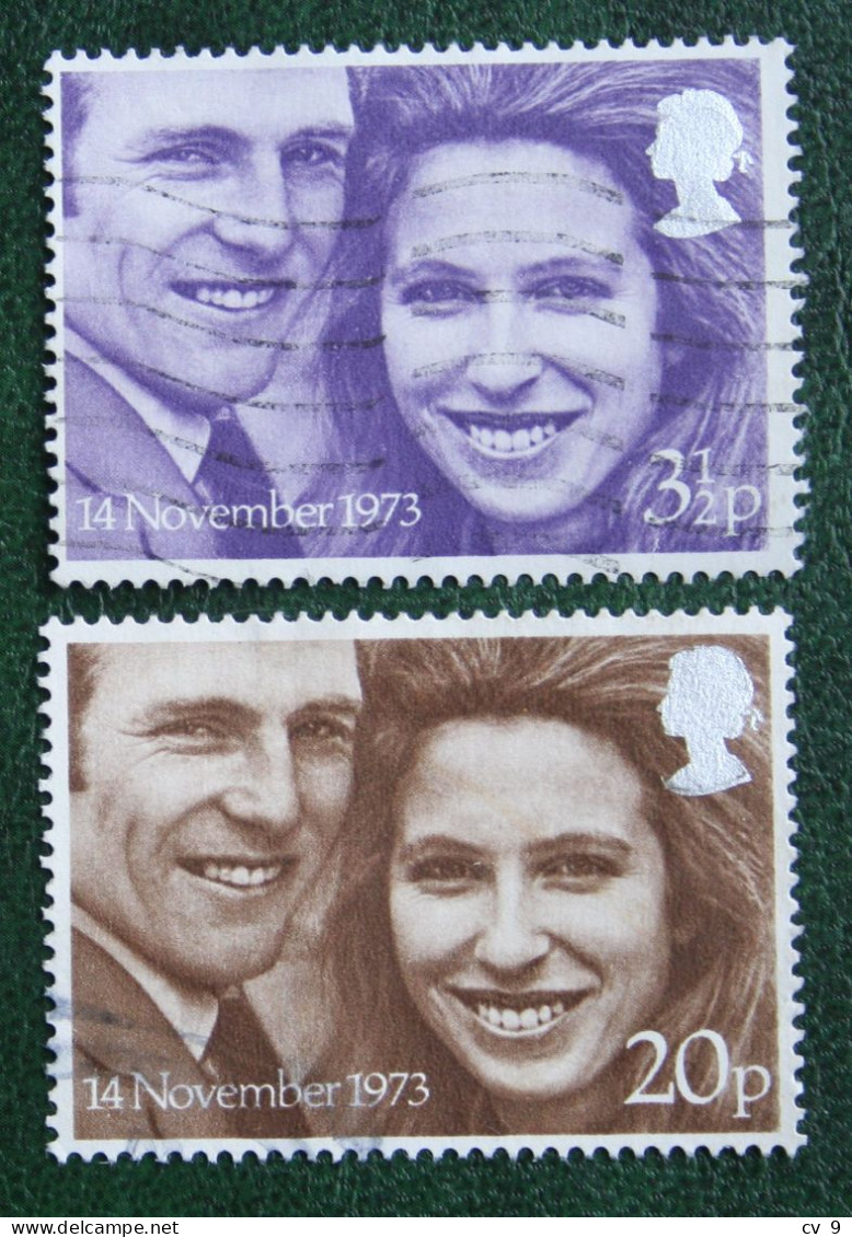 ROYAL WEDDING (Mi 637-638) 1973 Used Gebruikt Oblitere ENGLAND GRANDE-BRETAGNE GB GREAT BRITAIN - Usati