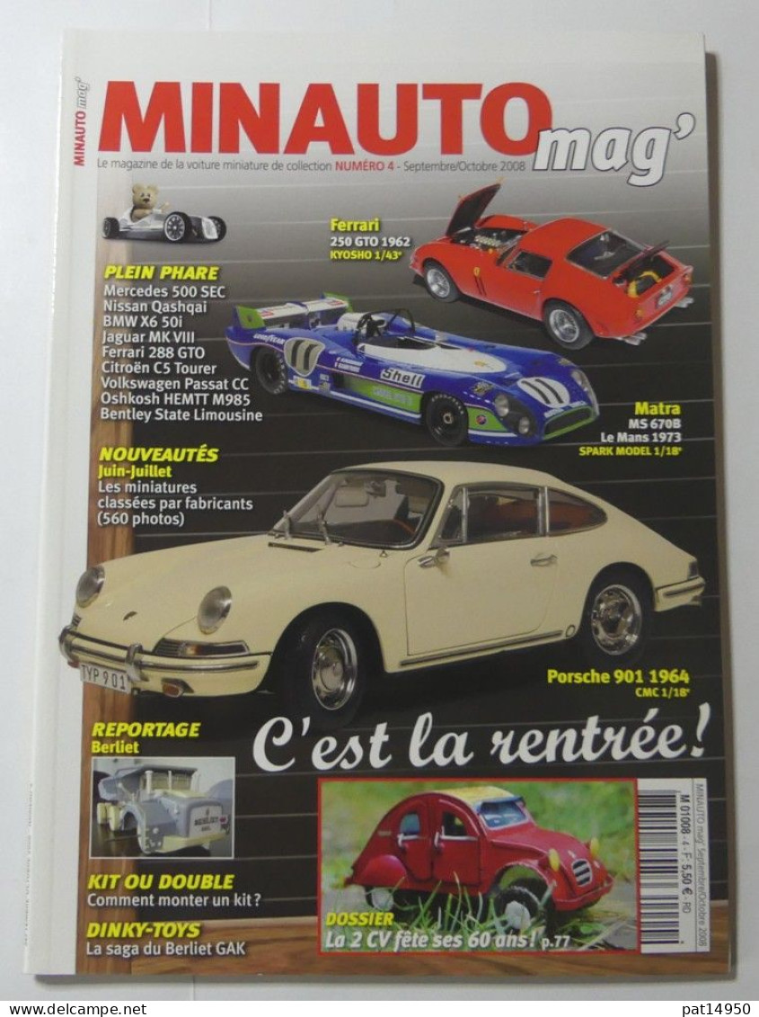 PAT14950 LE MAGAZINE DE LA VOITURE MINIATURE DE COLLECTION MINAUTO MAG N°4 SEPTEMBRE OCTOBRE 2008 - Magazines