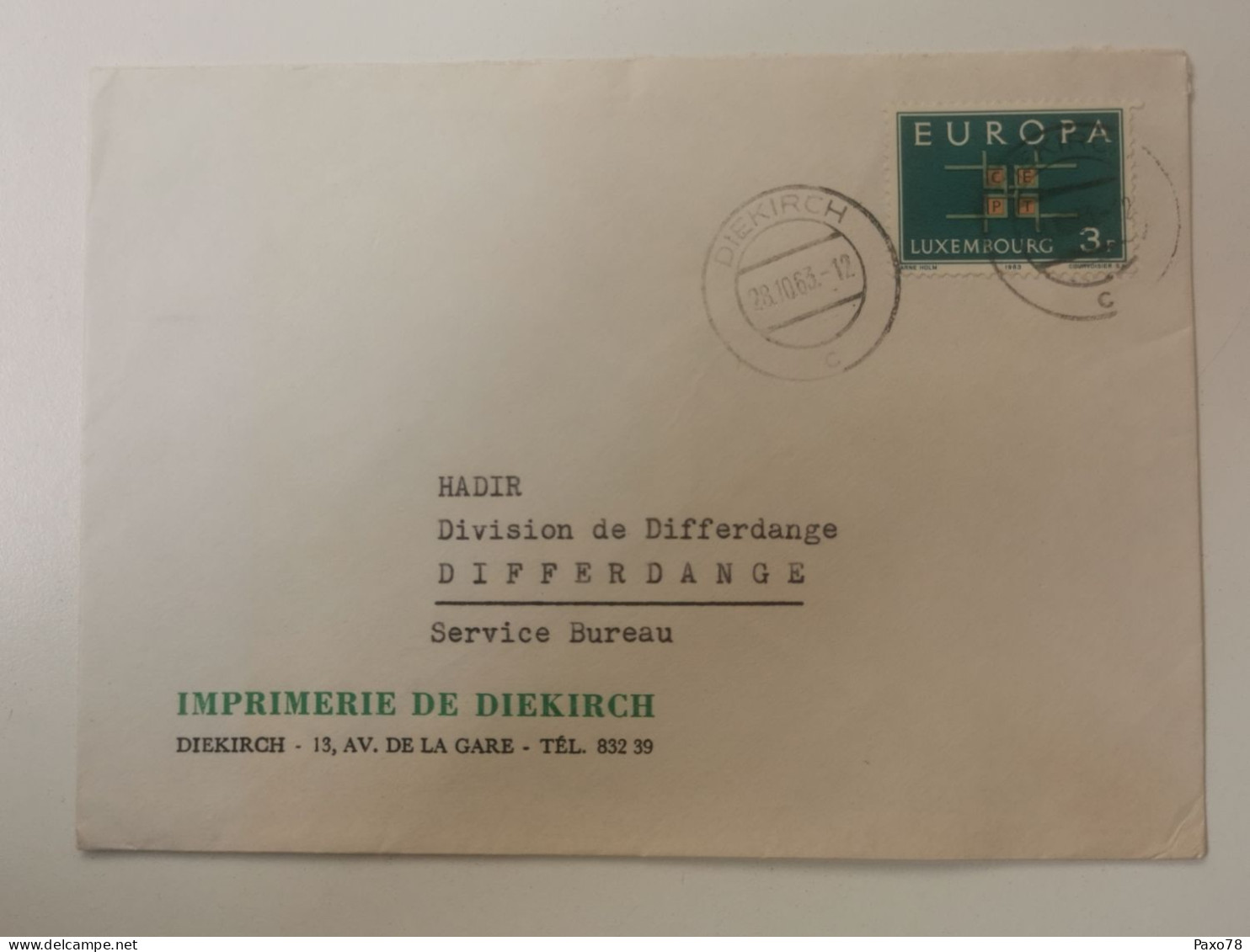 Enveloppe, Imprimerie De Diekirch 1963 - Brieven En Documenten