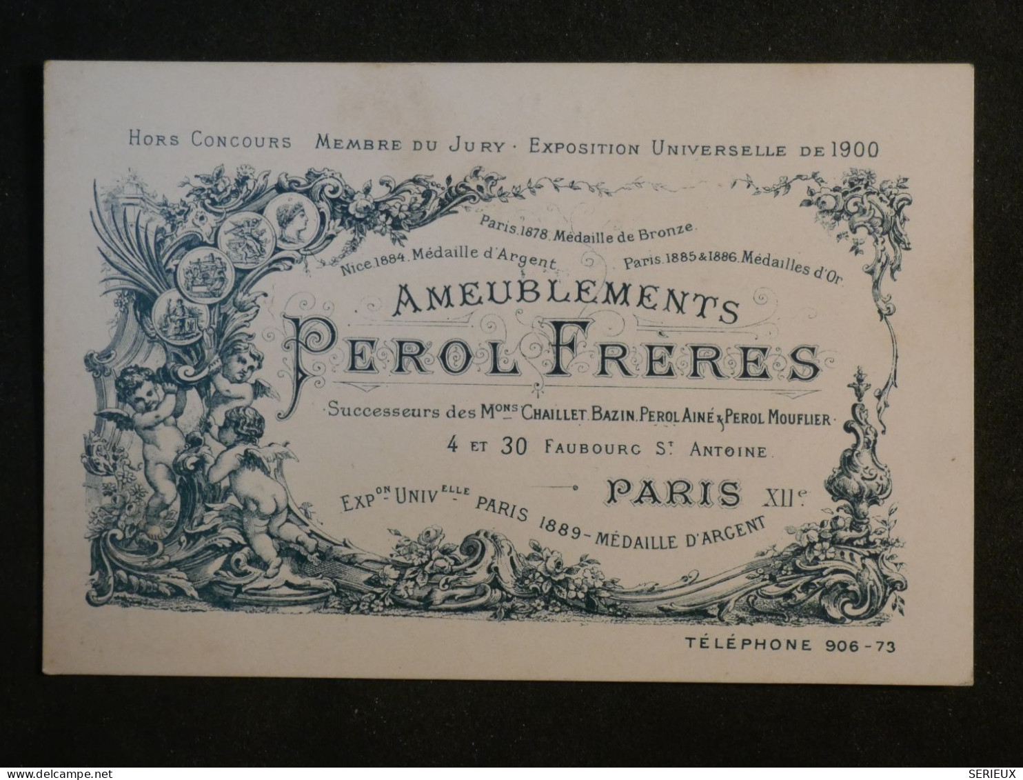 DG6b  FRANCE   BEAU TICKET RARE 1ER PRIX  MOBILIER EXPOsition UNIVERSELLE  1900  INTERESSANT - Diplomi E Pagelle