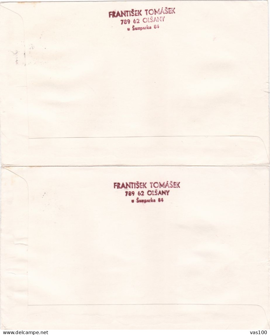HORSES 1978 COVERS 2 FDC CIRCULATED Tchécoslovaquie - Cartas & Documentos