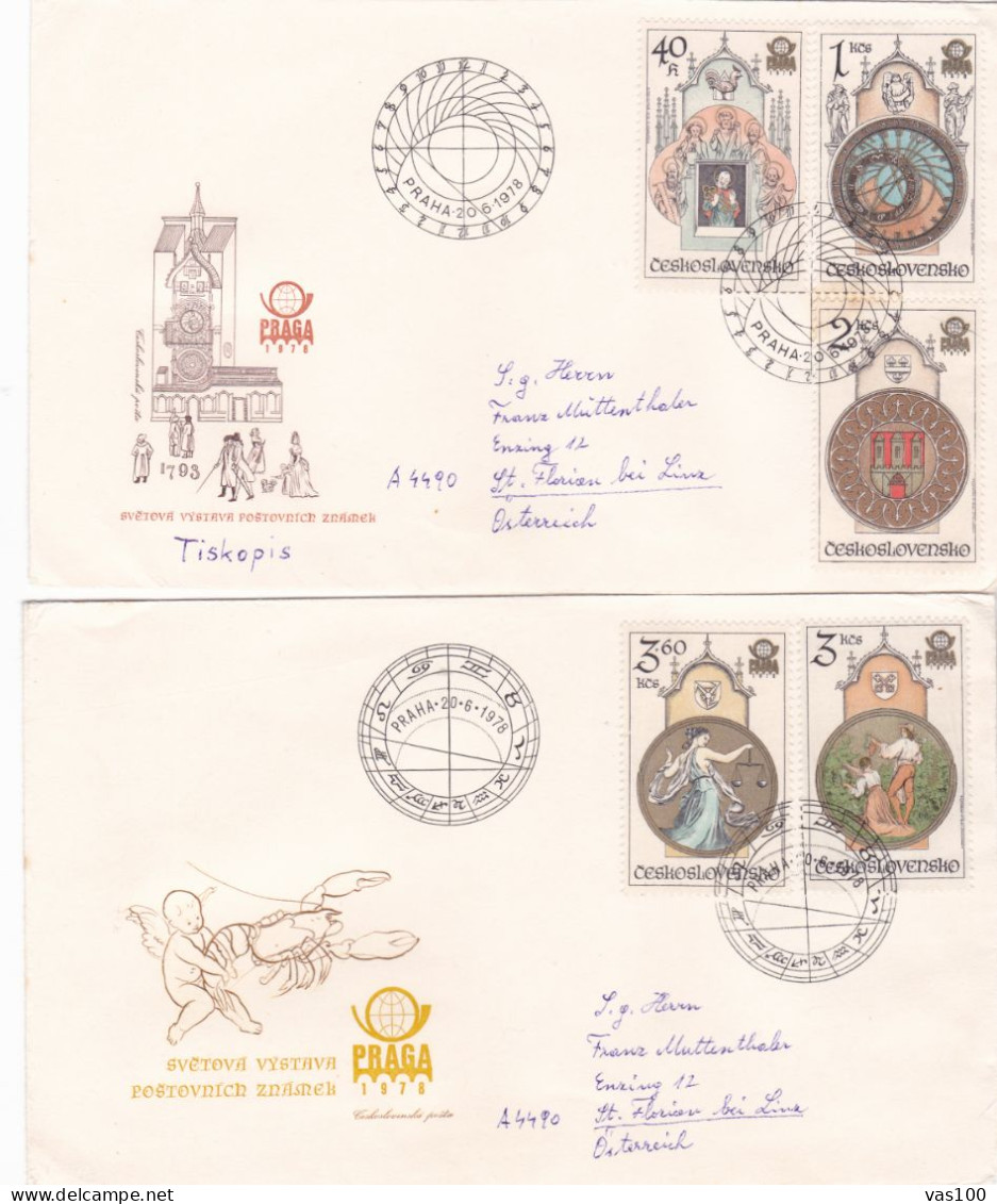 ARCHITECTURE 1978 COVERS 2 FDC CIRCULATED Tchécoslovaquie - Briefe U. Dokumente