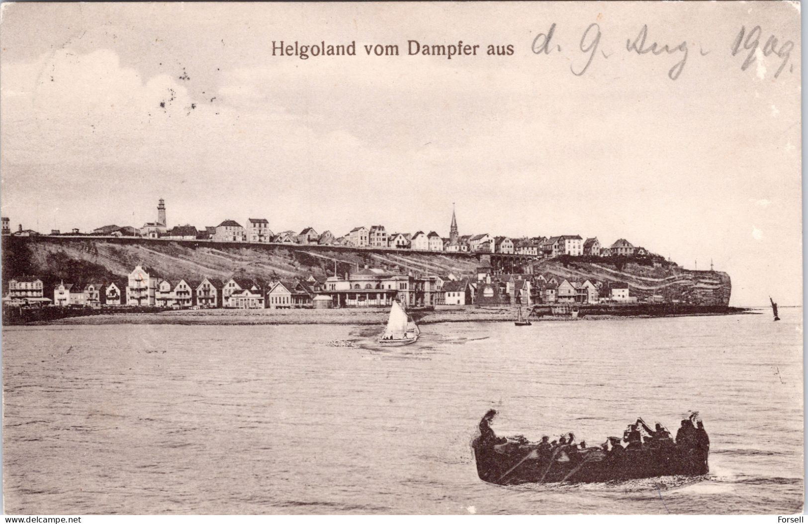 Helgoland , Vom Dampfer Aus (Verschickt 1909) - Helgoland