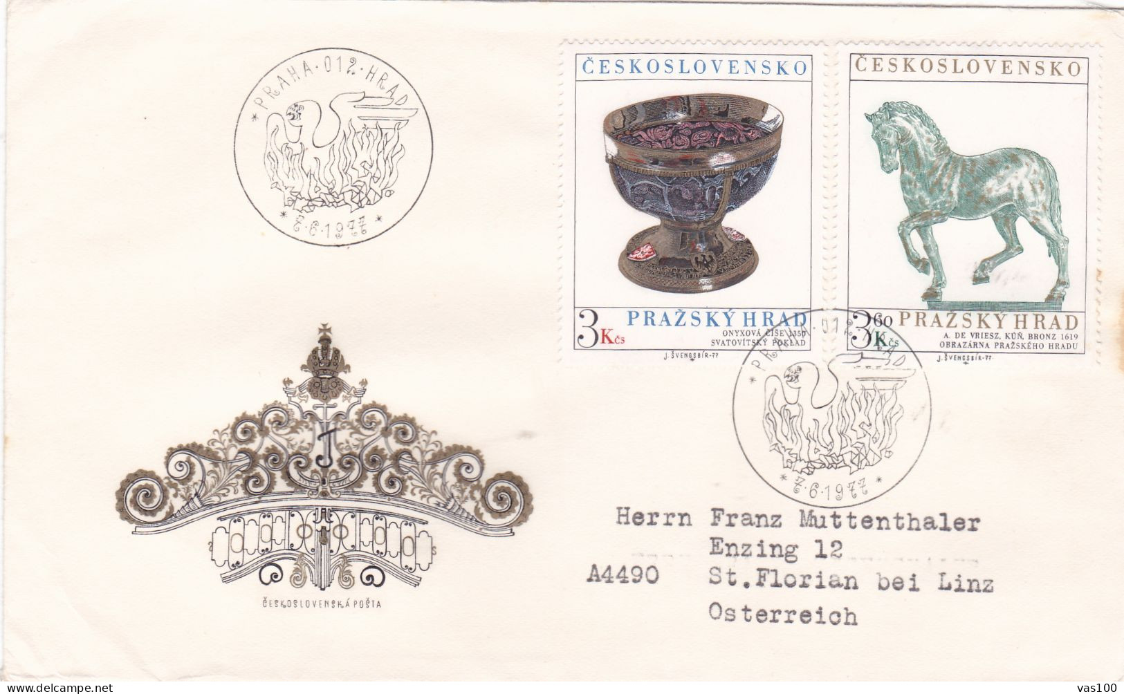 ARCHITECTURE 1977 COVERS 1 FDC CIRCULATED Tchécoslovaquie - Lettres & Documents