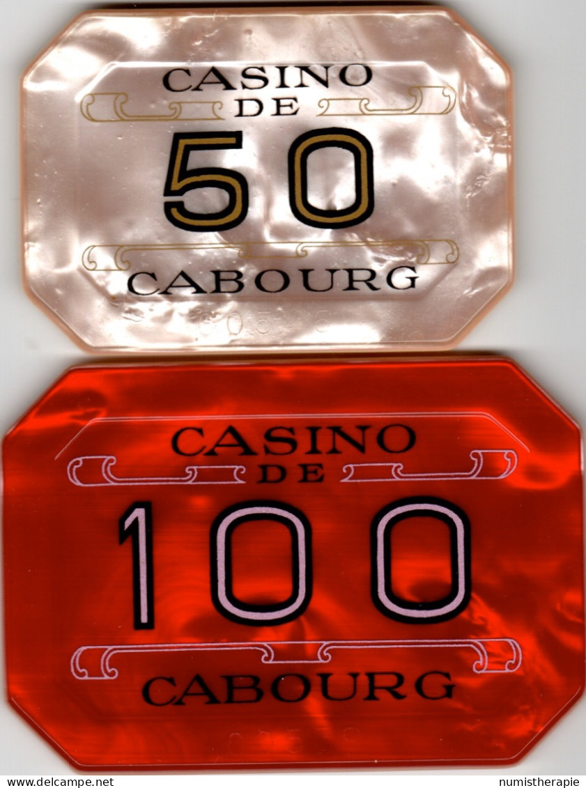 Casino De Cabourg : Lot De 2 Plaques 50F #00536 & 100F #00539 - Casino