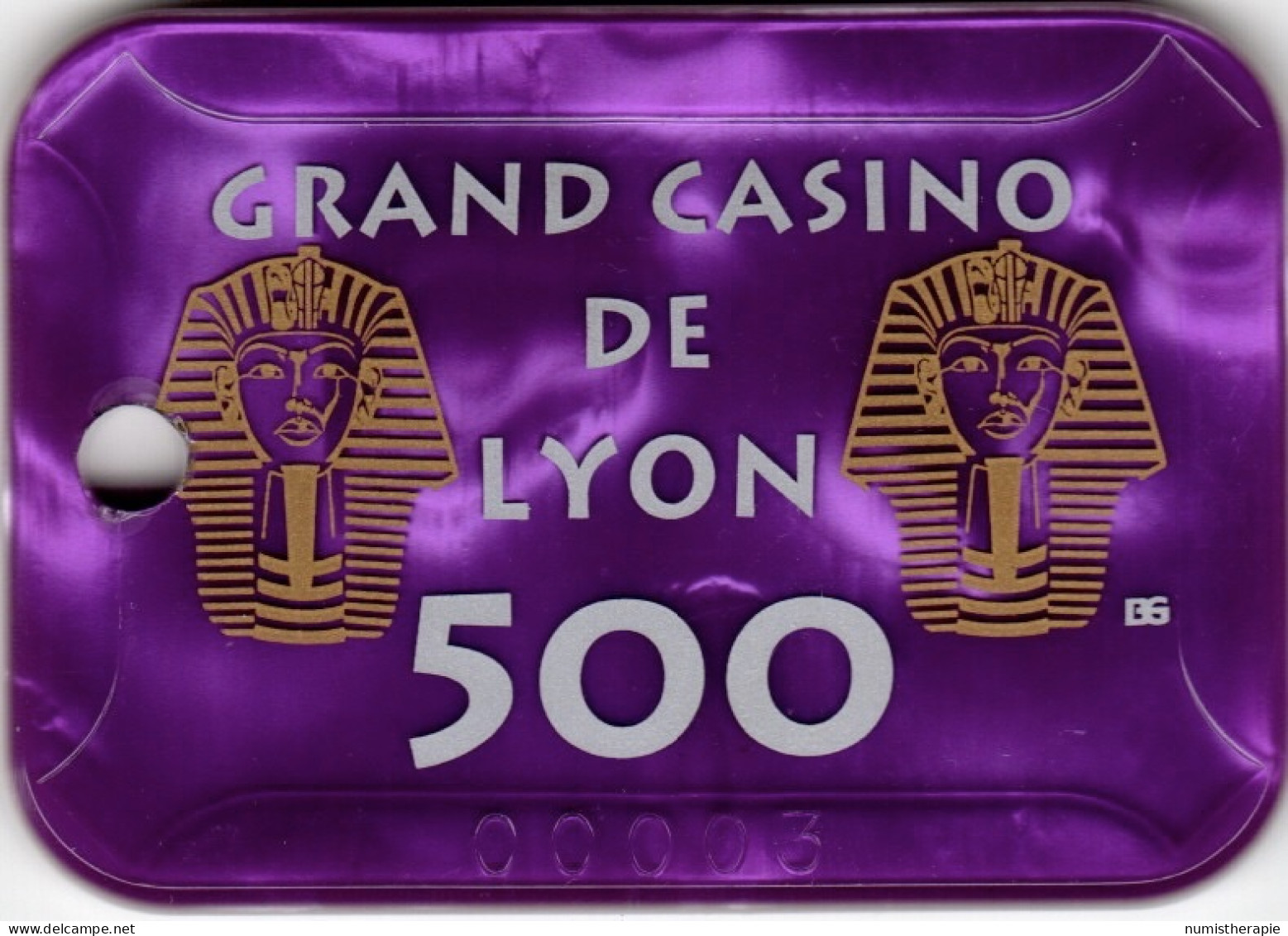 Grand Casino De Lyon : Plaque 500F (#00003) - Casino