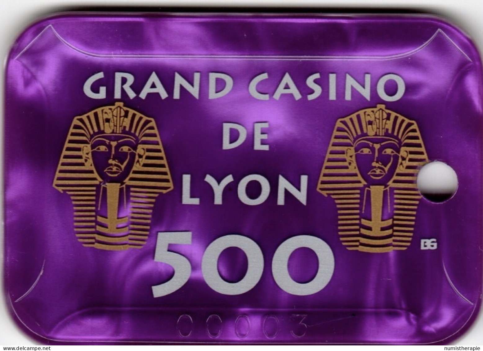 Grand Casino De Lyon : Plaque 500F (#00003) - Casino