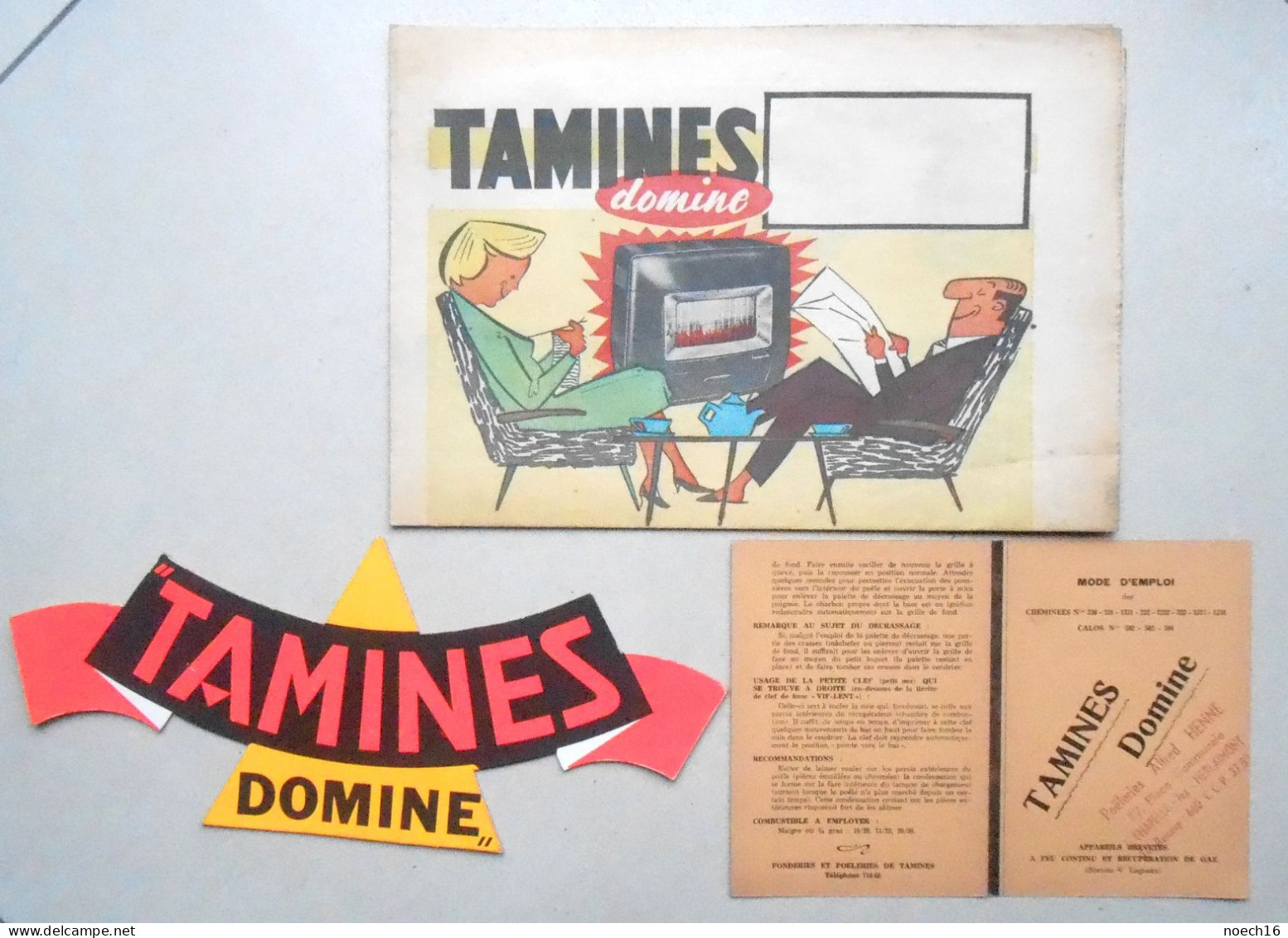 Fonderies & Poêleries Tamines Domine/ Publicité Et Mode D'emploi/ Cachet Revendeur Alfred Henne, Chapelle-lez-Herlaimont - Werbung