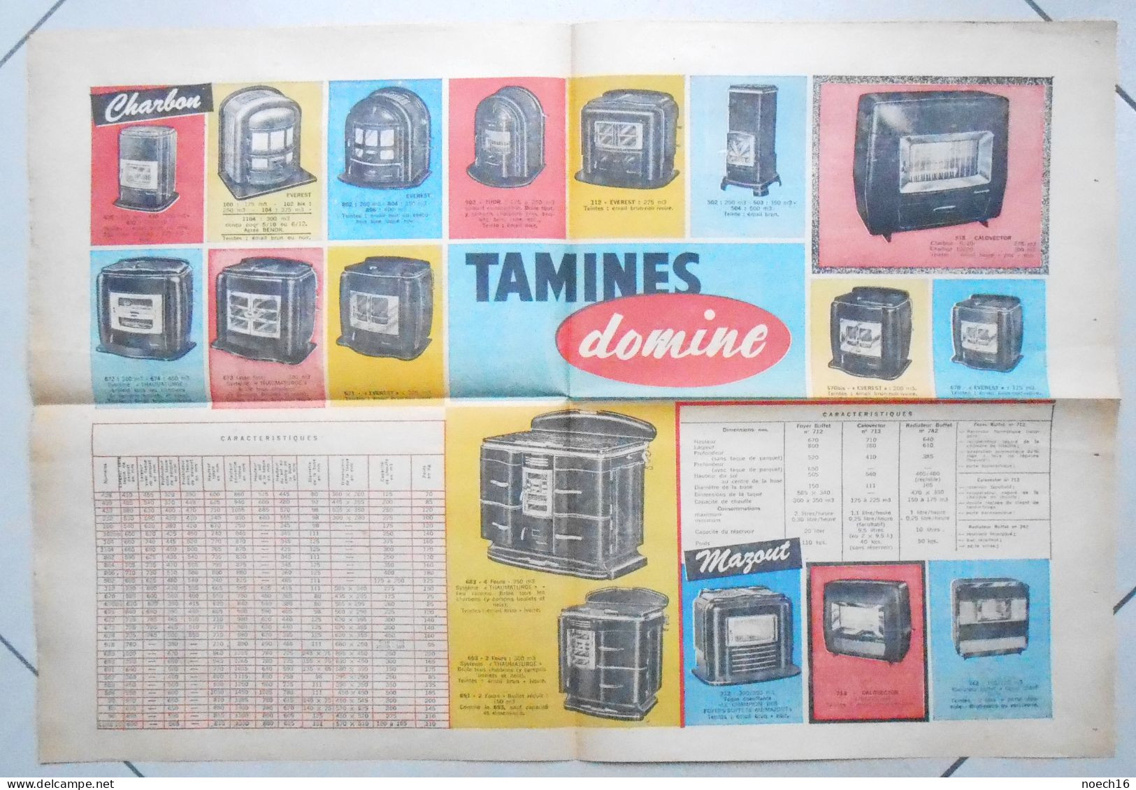Fonderies & Poêleries Tamines Domine/ Publicité Et Mode D'emploi/ Cachet Revendeur Alfred Henne, Chapelle-lez-Herlaimont - Werbung