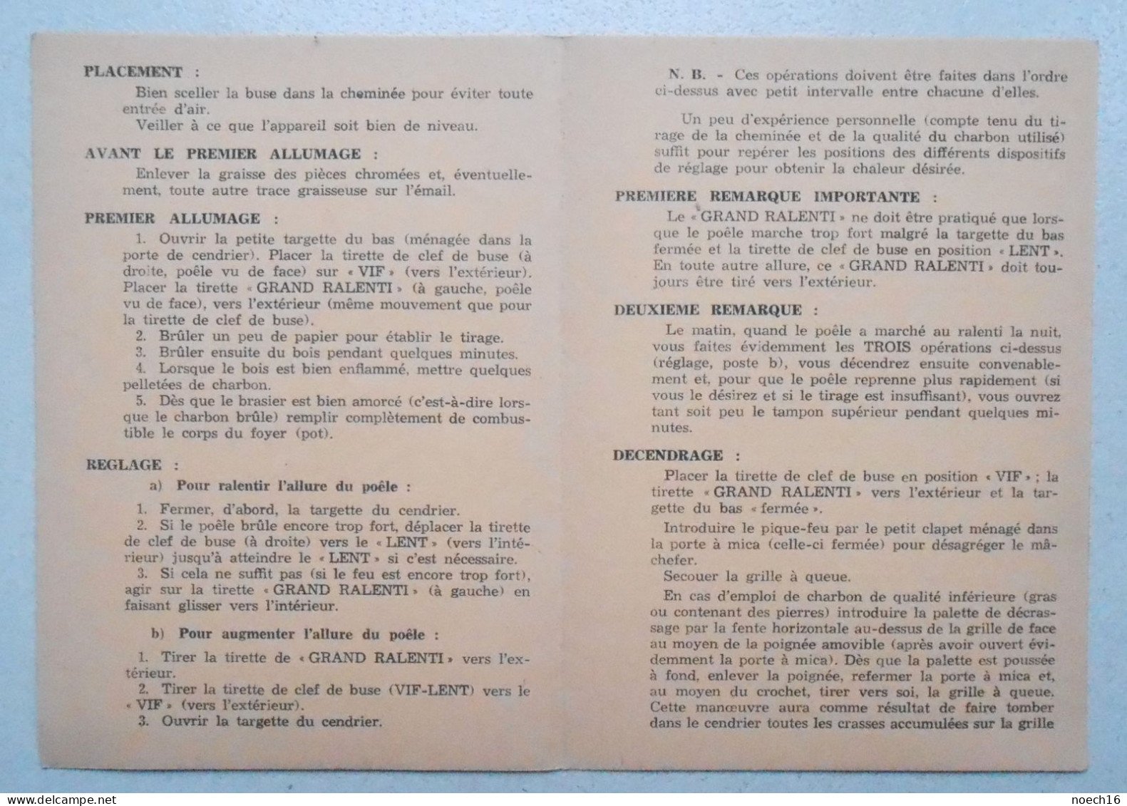 Fonderies & Poêleries Tamines Domine/ Publicité et Mode d'emploi/ Cachet revendeur Alfred Henne, Chapelle-lez-Herlaimont