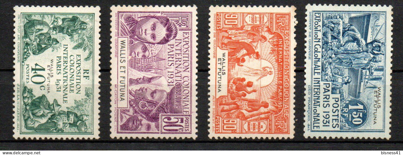 Col40 Colonie Wallis Et Futuna 1931 Expo Coloniale N° 66 à 69 Neuf XX MNH Luxe Cote : 80,00€ - Nuovi