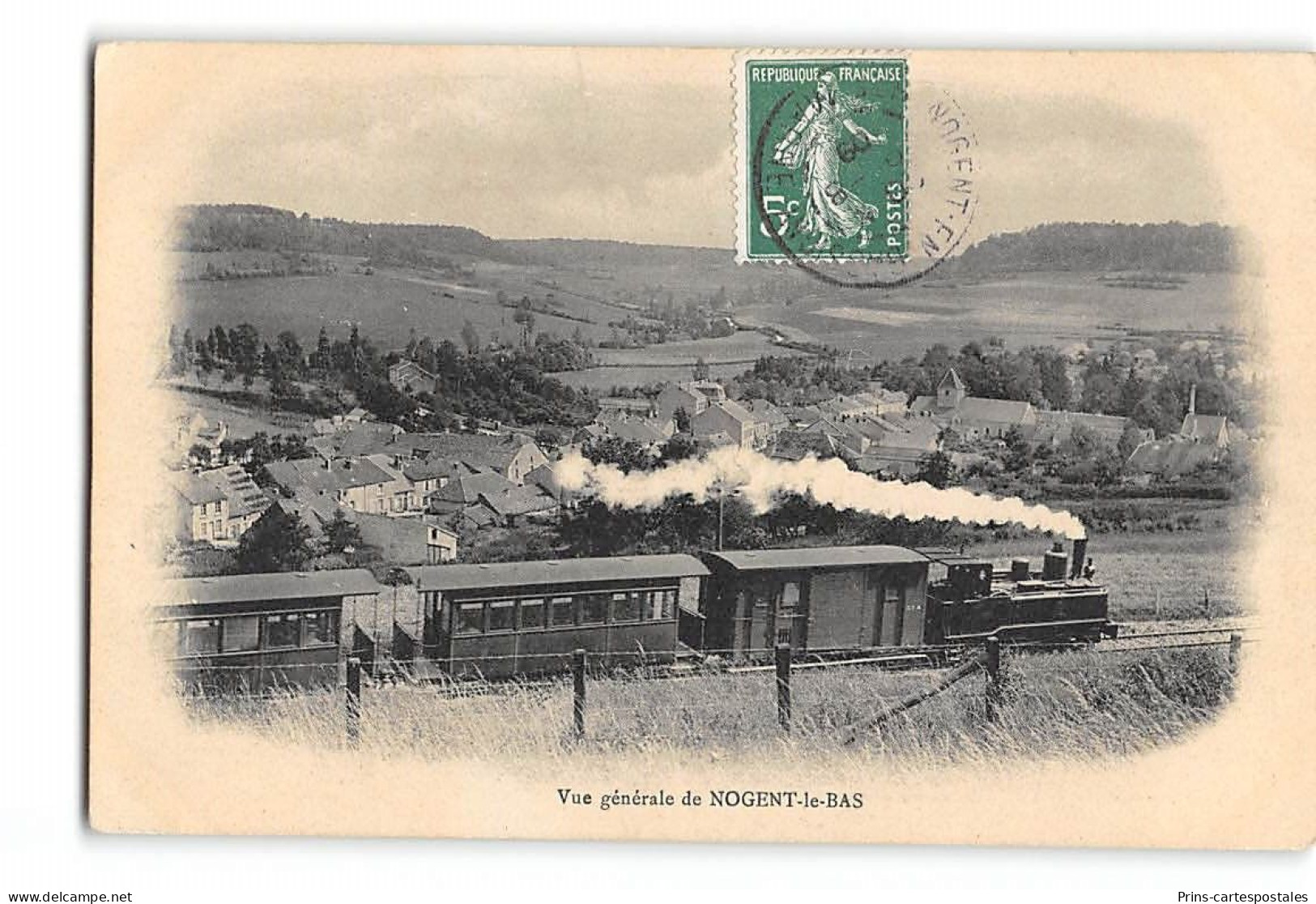 CPA 52 Nogent Vue Générale Et Le Train Tramway - Nogent-en-Bassigny