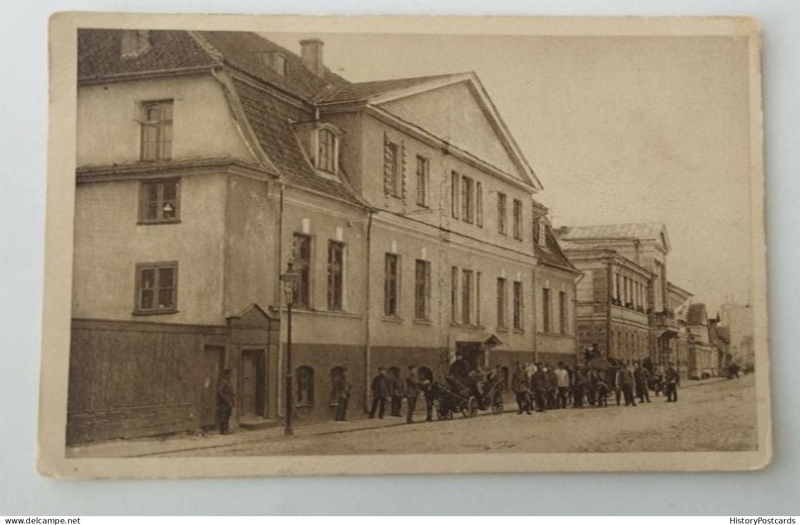 Mitau, Poststraße Mit Mädchengymnasium, Soldaten,Deutsche AK, Jelgava, 1916 - Lettonie