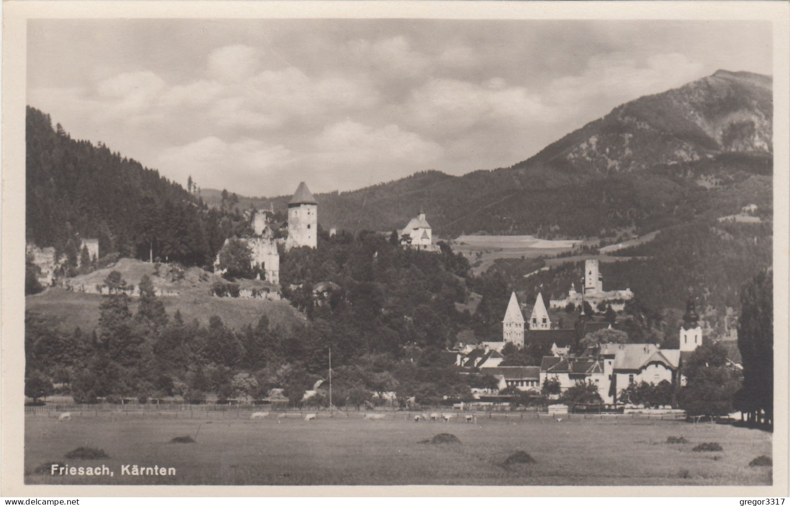 E2463) FRIESACH - Kärnten - FOTO AK Mit Wiese Und Blick Auf Burg U. Kirche ALT 1926 - Friesach