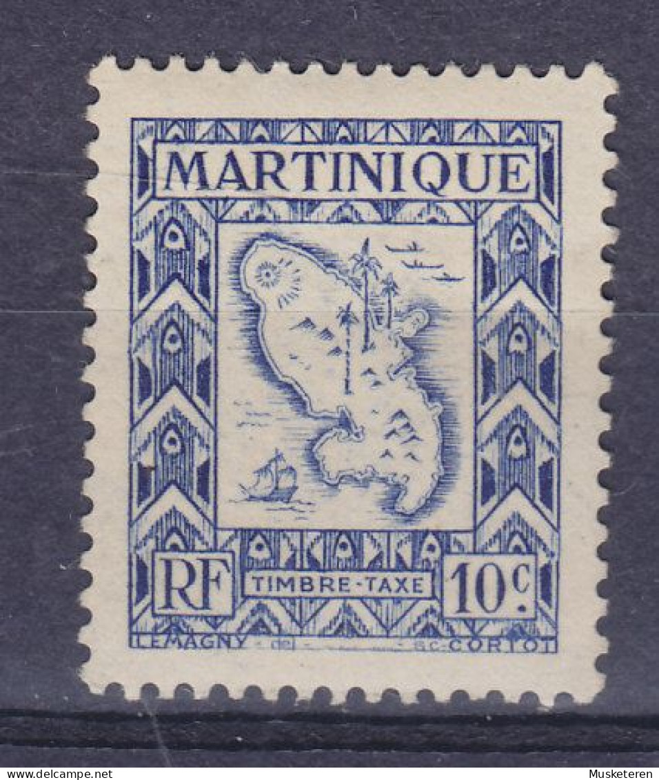 Martinique 1947 Mi. 27, 10c. Map Landkarte Porto Taxe Postage Due, MNH** - Portomarken