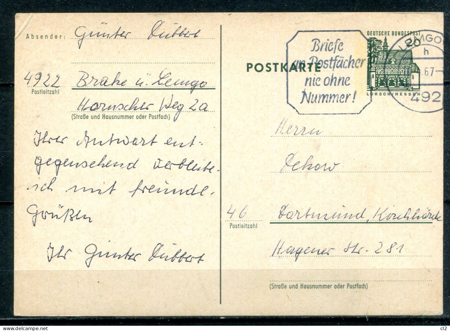 REPUBLIQUE FEDERALE ALLEMANDE - Michel P87 (Briefe An Postfächer Nie Ohne Nummer !) - Illustrated Postcards - Used