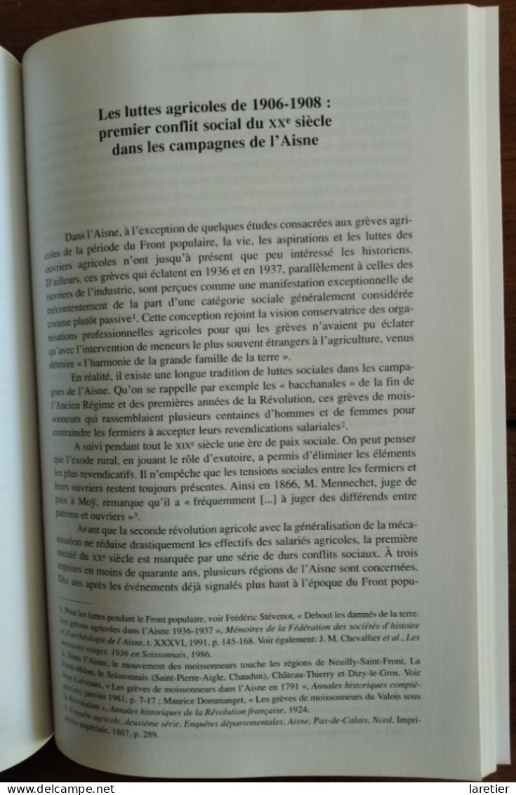 La vie rurale dans l'Aisne. Mémoires. Tome XLVIII (2003) - Aisne (02) - Hauts-de-France