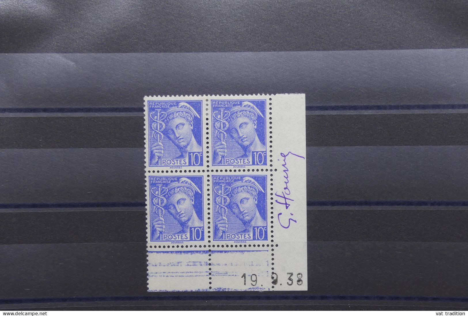 FRANCE - N° 407 X 4 * Et ** Signés Par Le Graveur George HOURRIEZ Sur Bord De Feuille + Coin Daté - Rare - A 898 - Unused Stamps