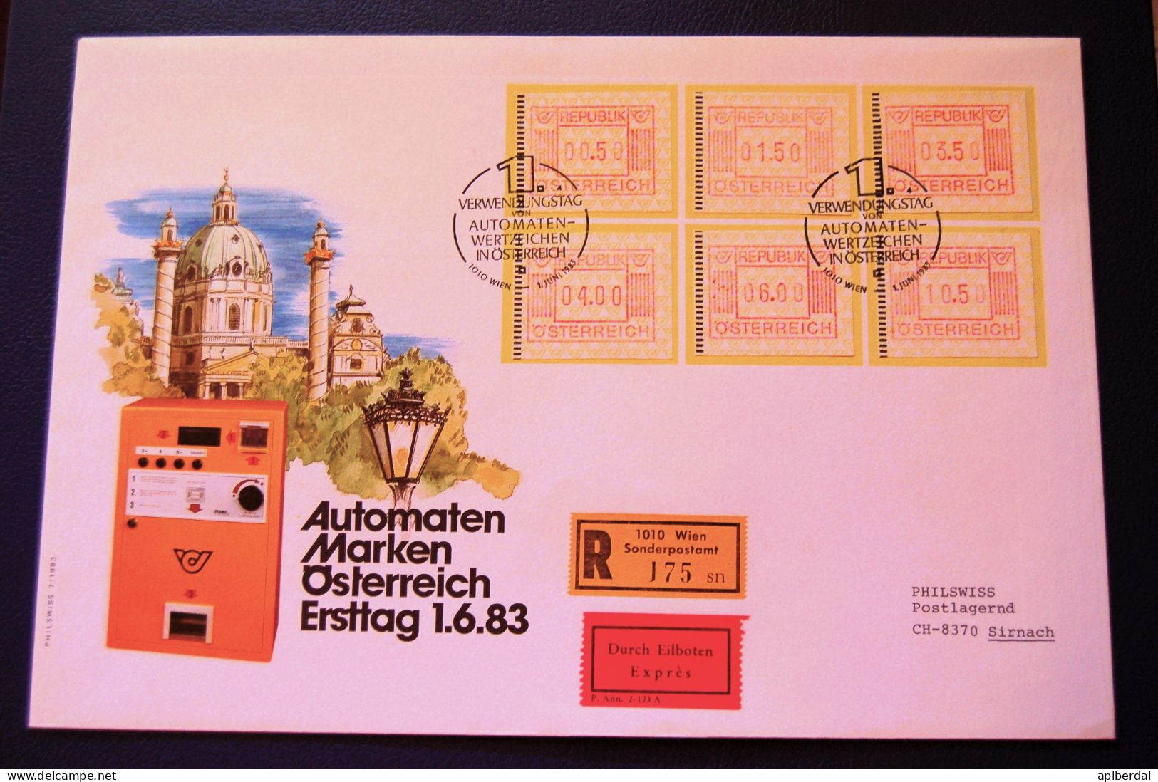 Autriche Austria -  1983 FDC With 6 ATM Stamps - Máquinas Franqueo (EMA)