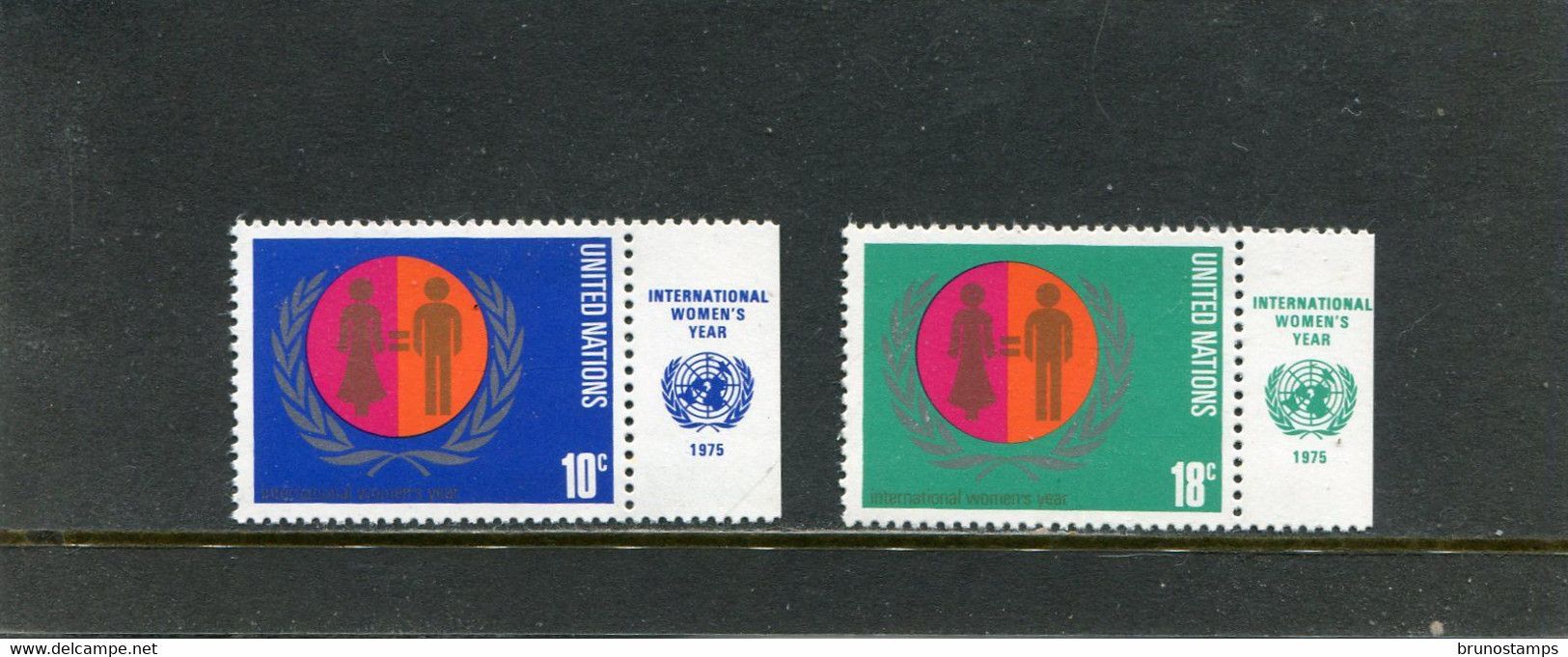 UNITED NATIONS - NEW YORK   - 1975  WOMEN'S YEAR   WITH TABS  SET   MINT NH - Nuevos